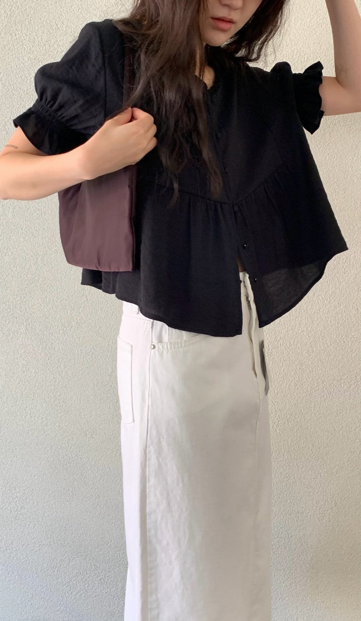 deondo smoke frill blouse-3col