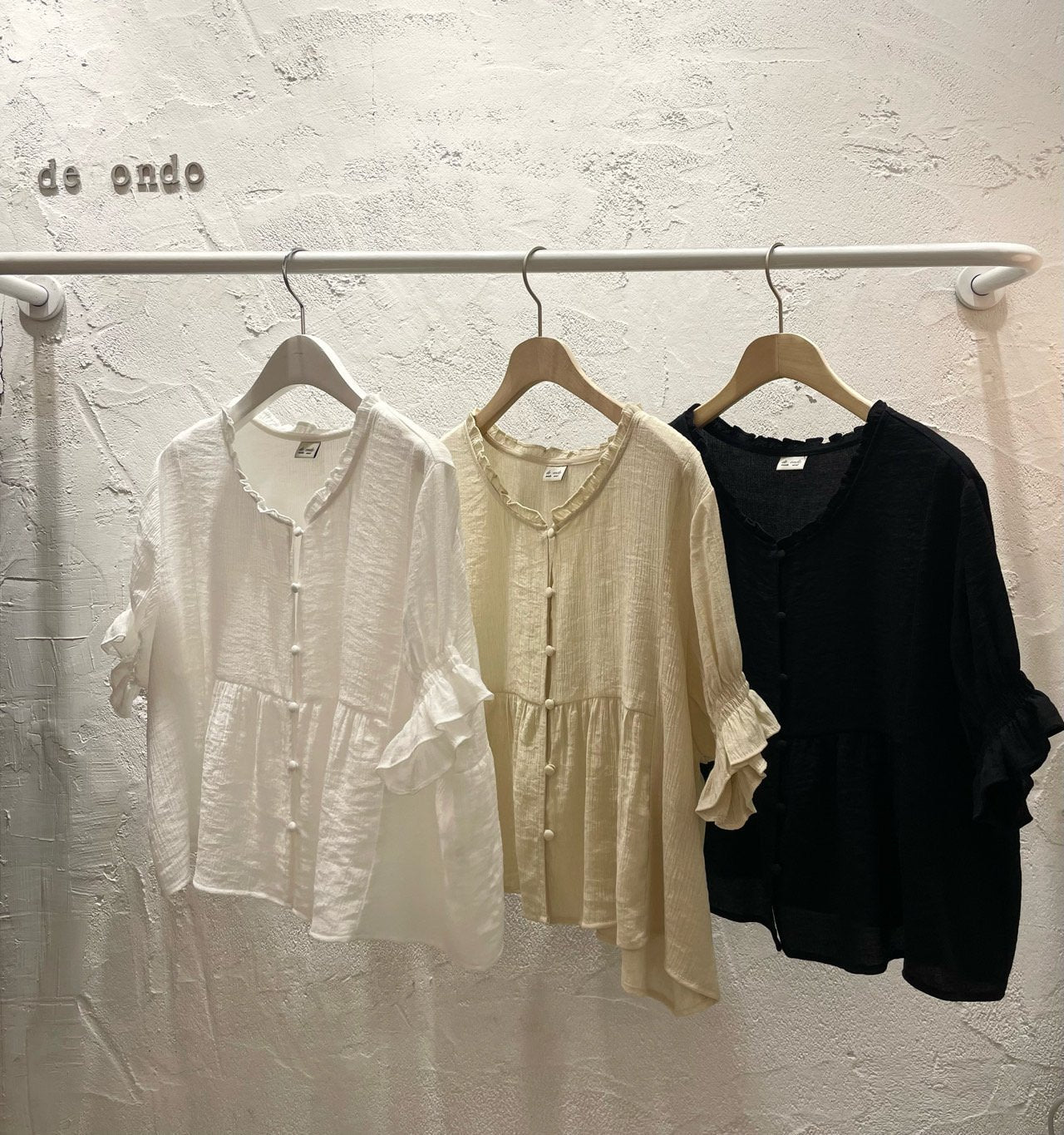 deondo smoke frill blouse-3col