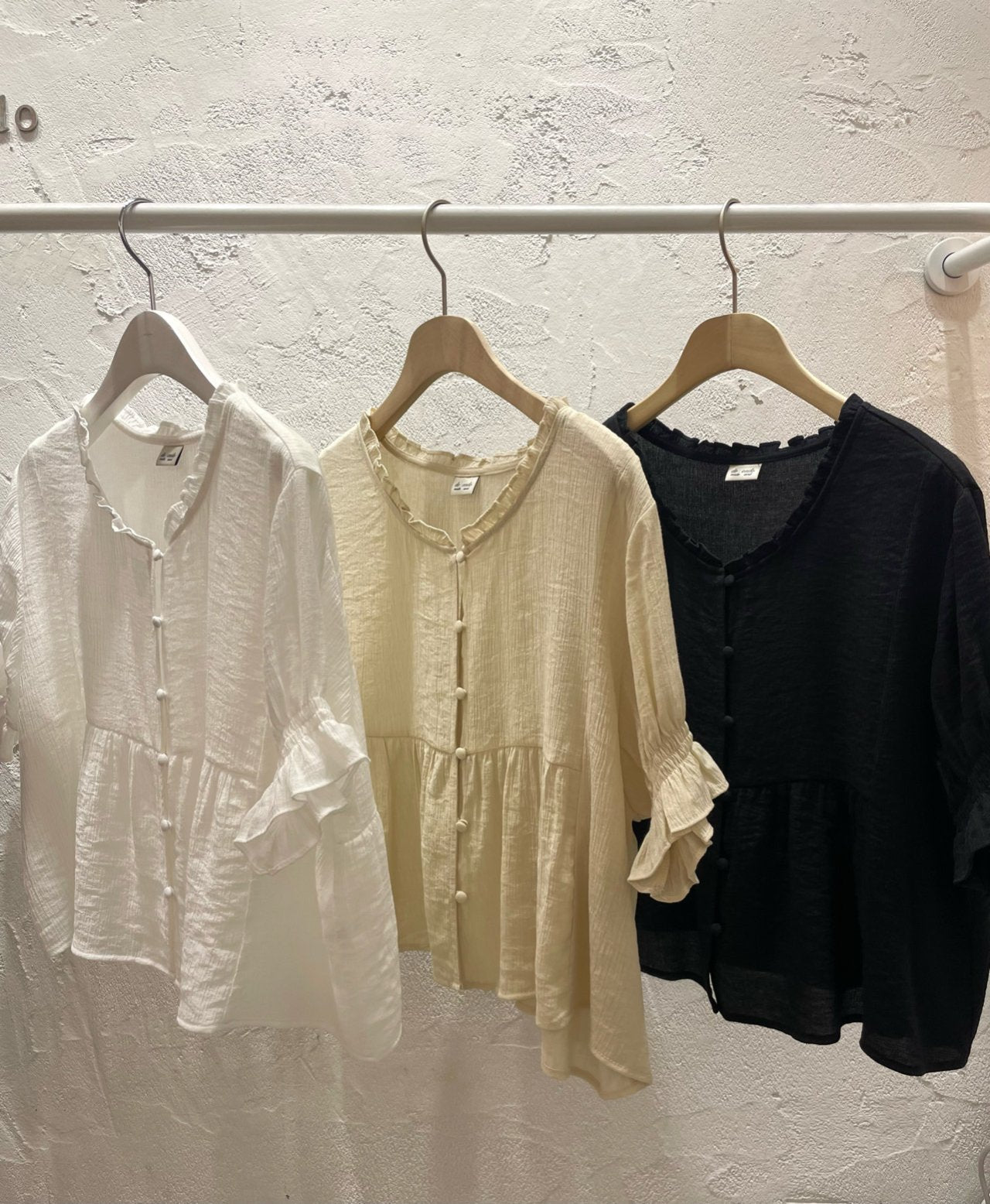 deondo smoke frill blouse-3col