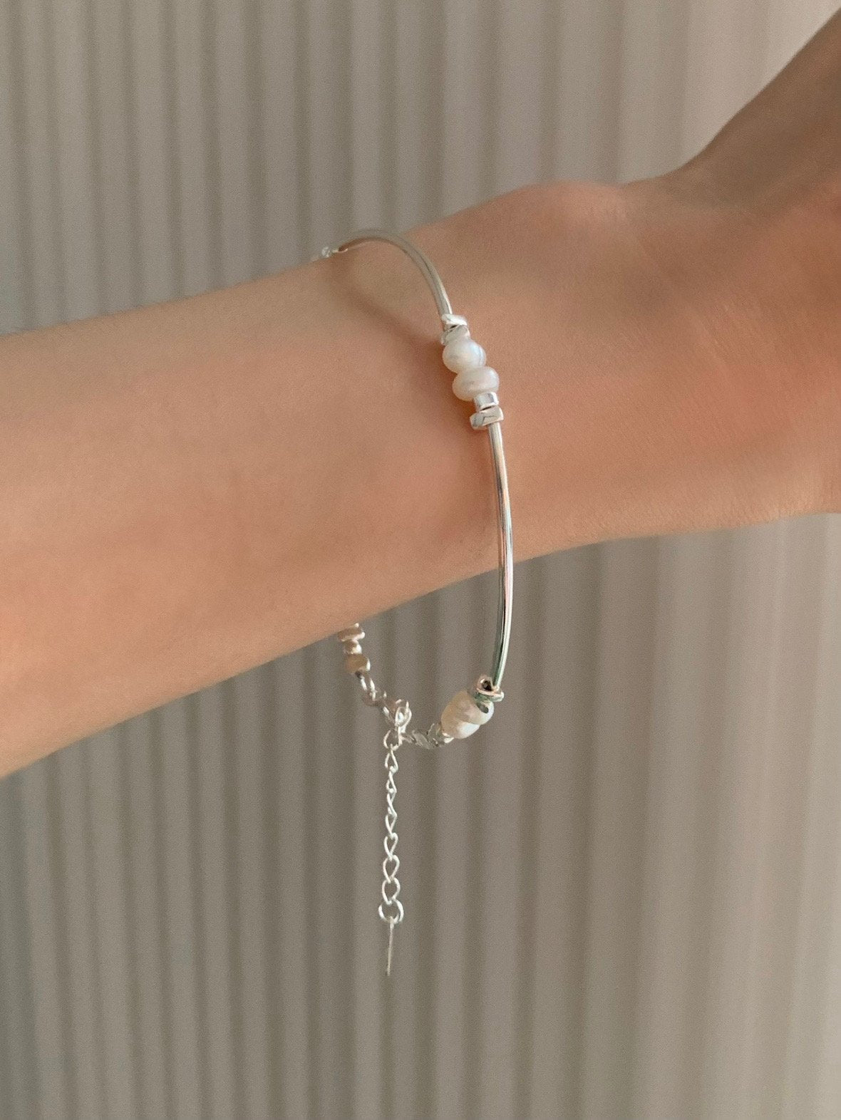 bangle pearl bracelet