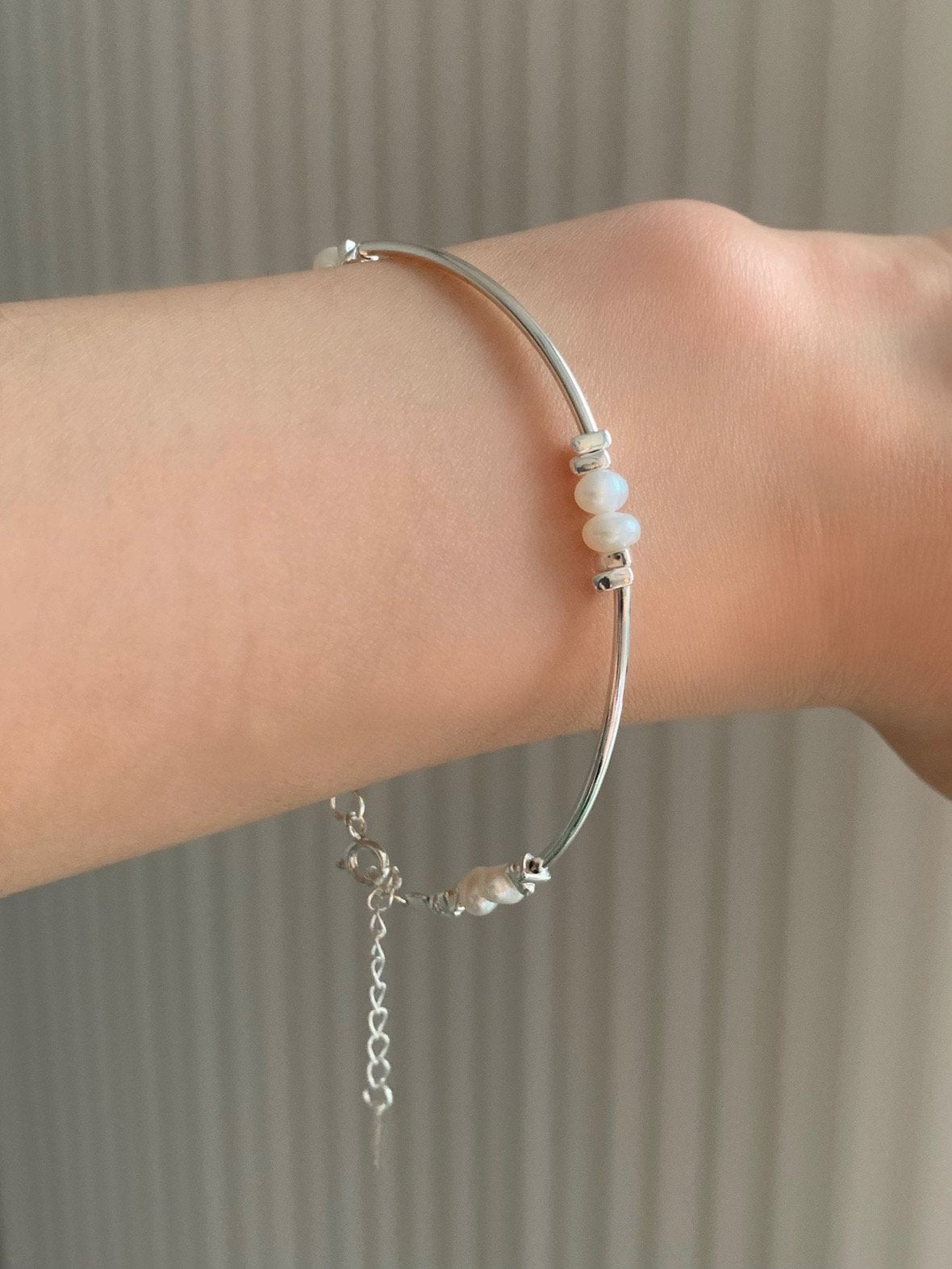 bangle pearl bracelet