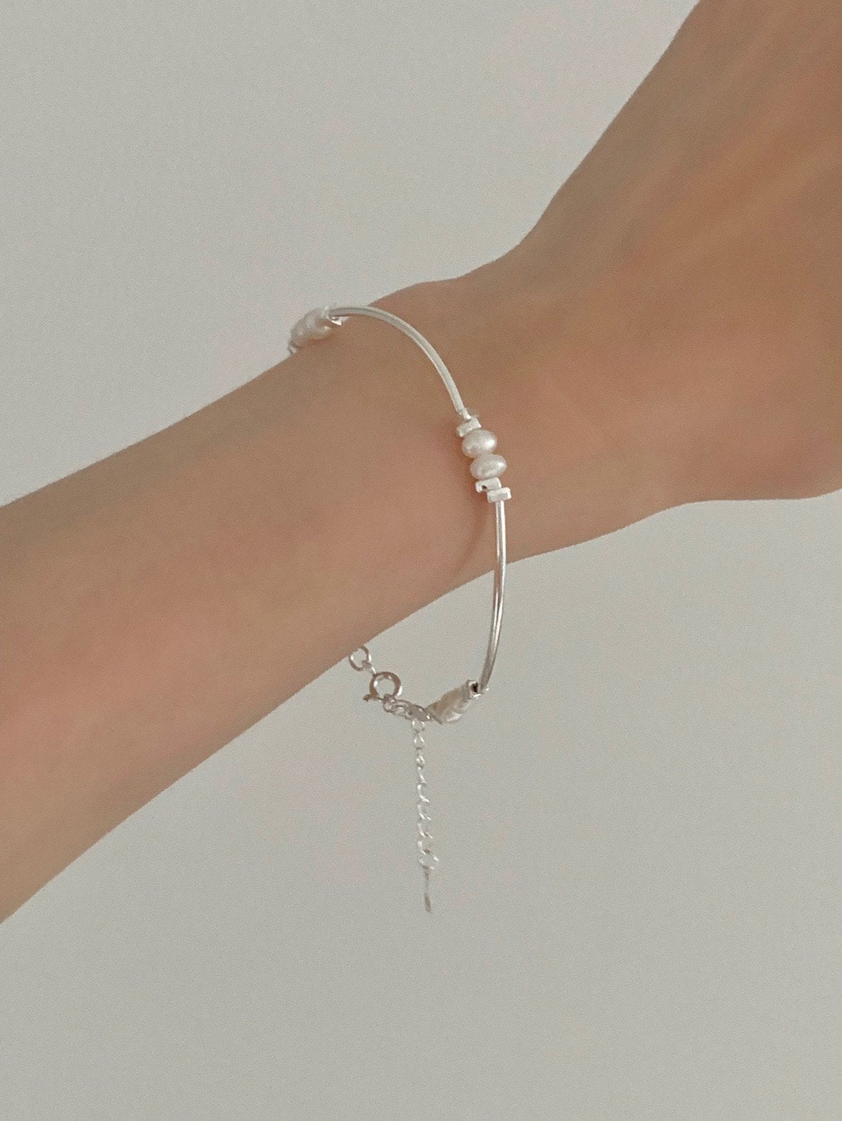 bangle pearl bracelet