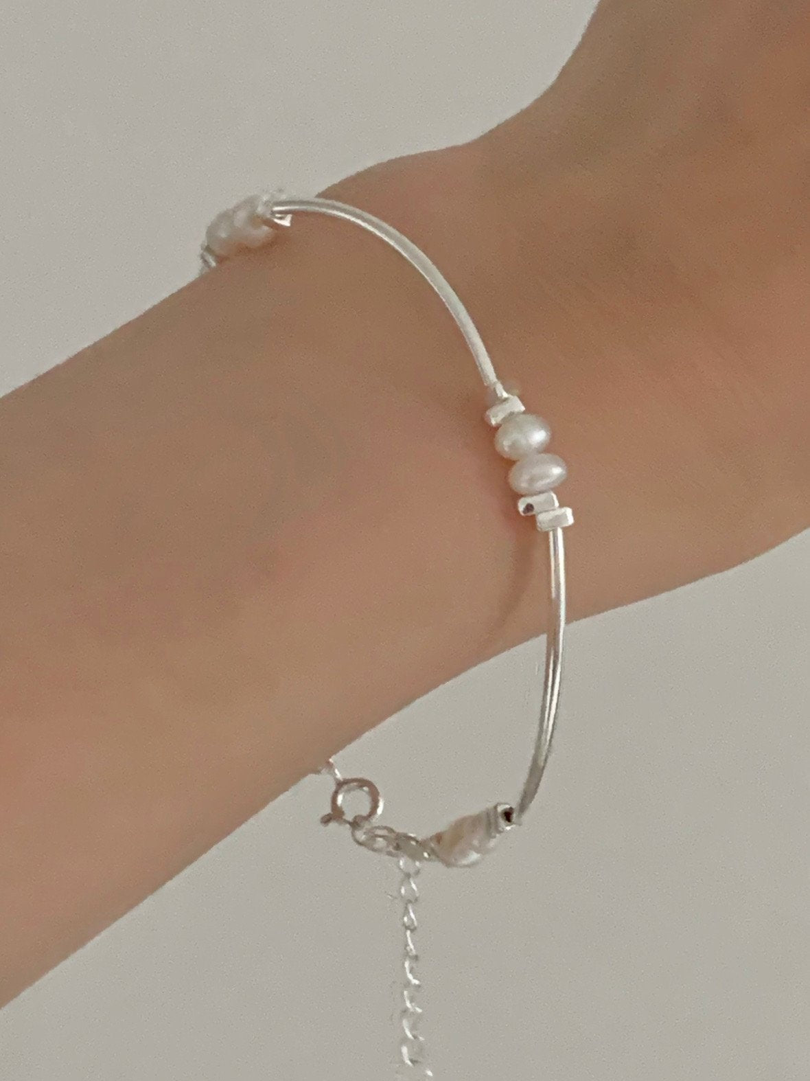 bangle pearl bracelet