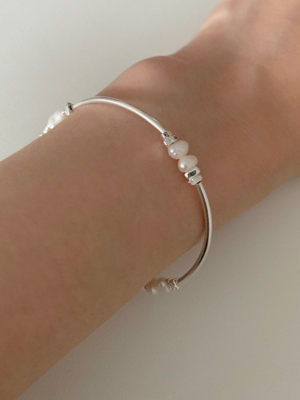 bangle pearl bracelet