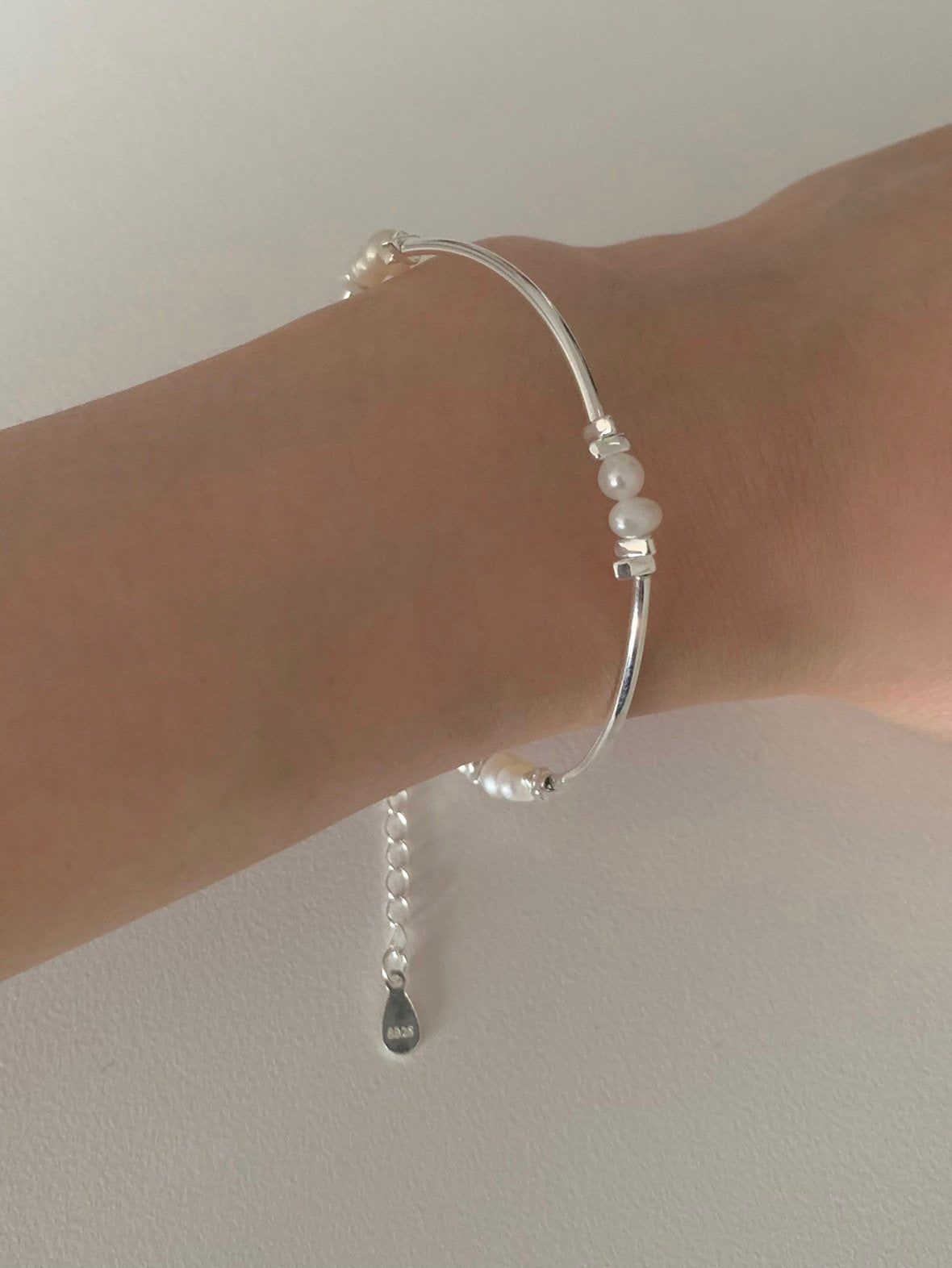bangle pearl bracelet