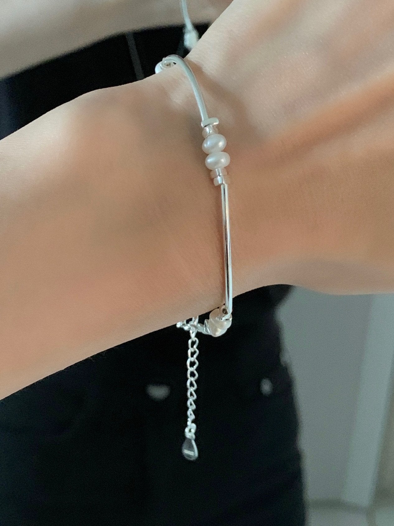bangle pearl bracelet