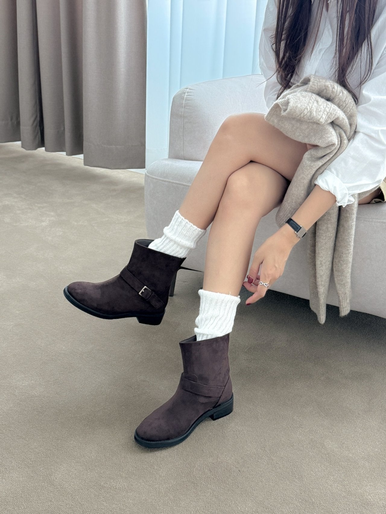 short buckle rider boots