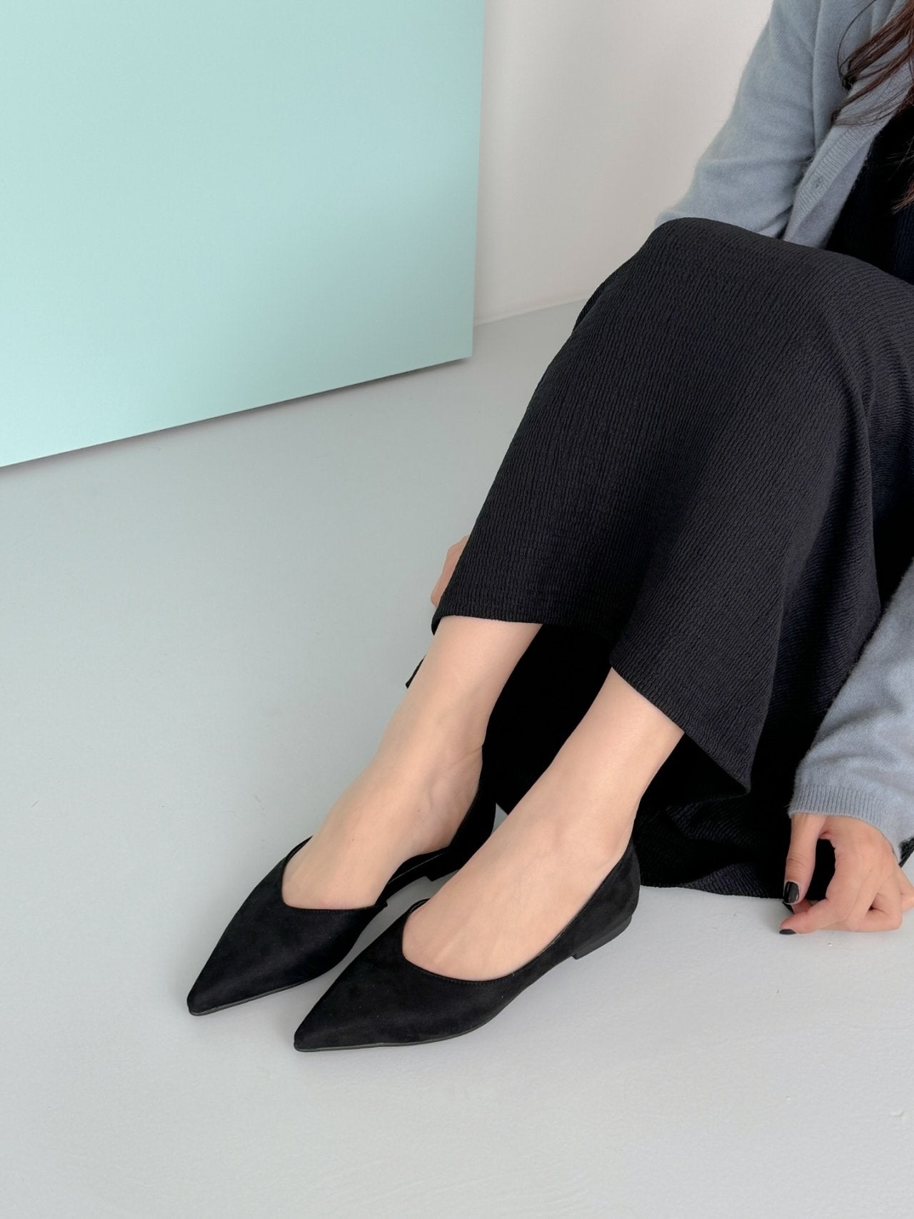 Inside Open Suede Flat