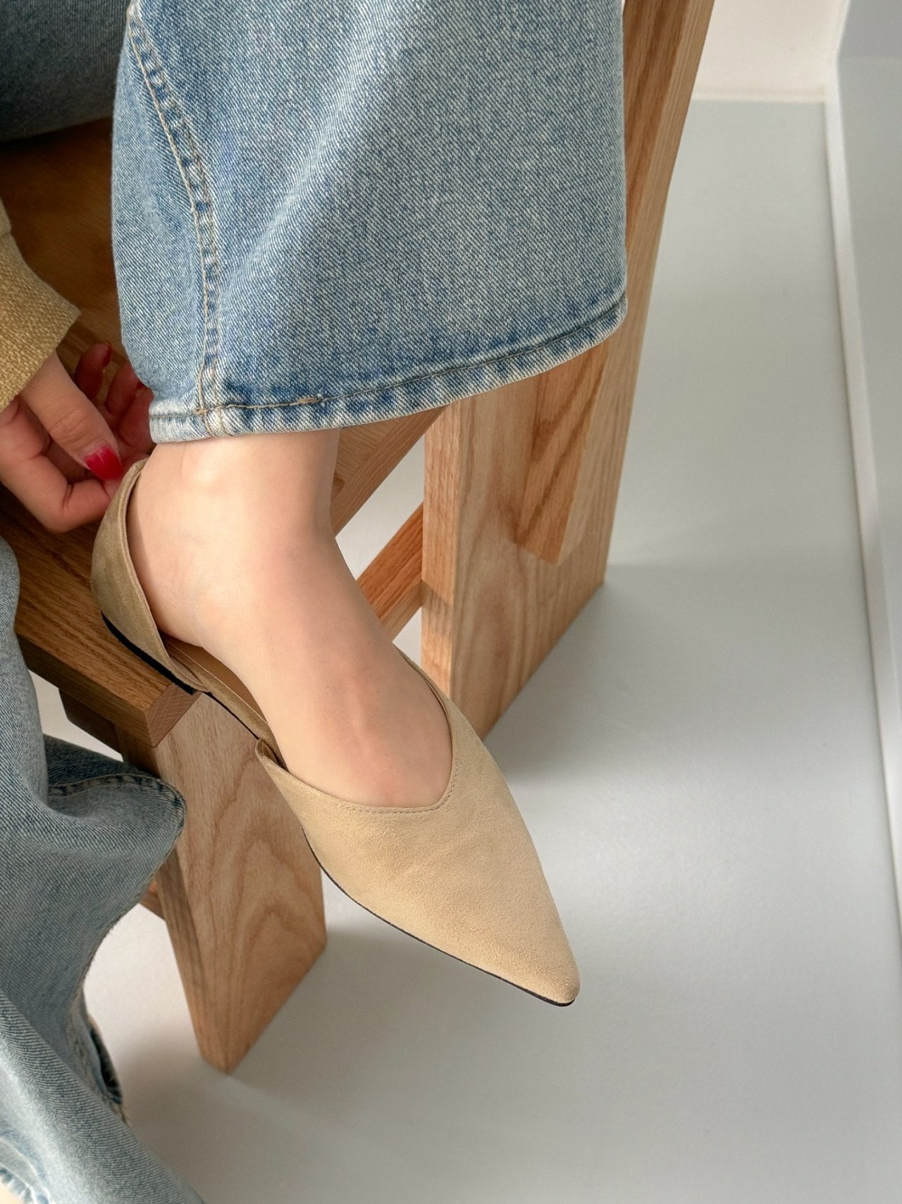 Inside Open Suede Flat