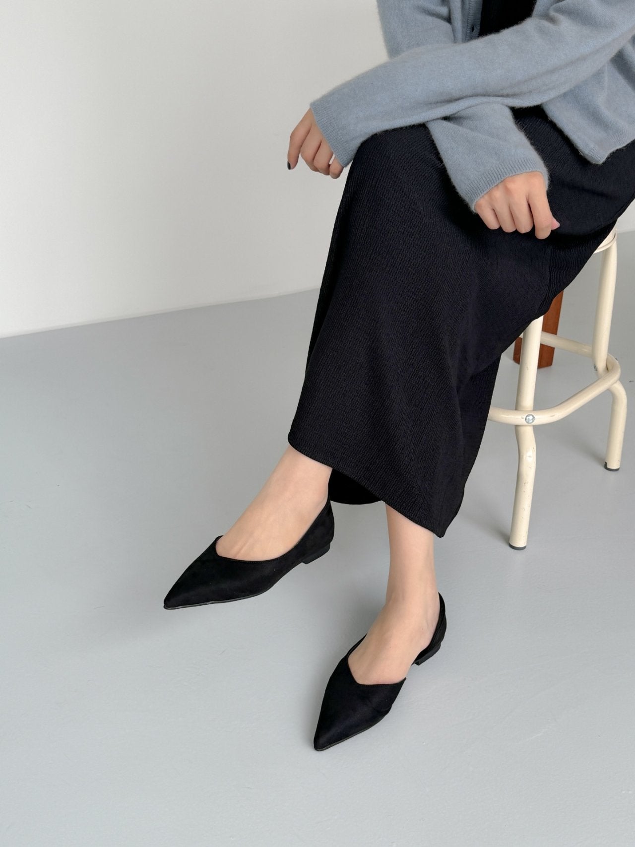 Inside Open Suede Flat