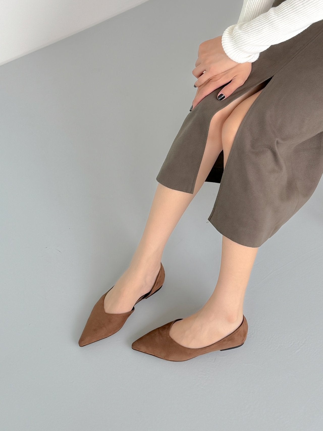 Inside Open Suede Flat