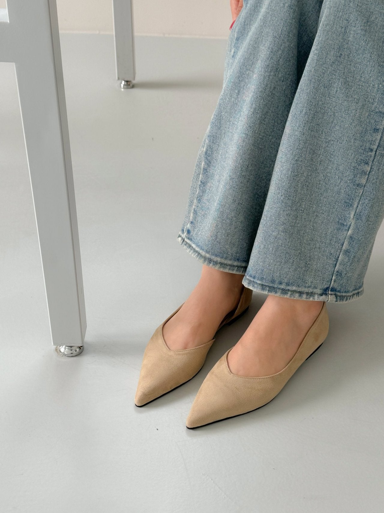 Inside Open Suede Flat