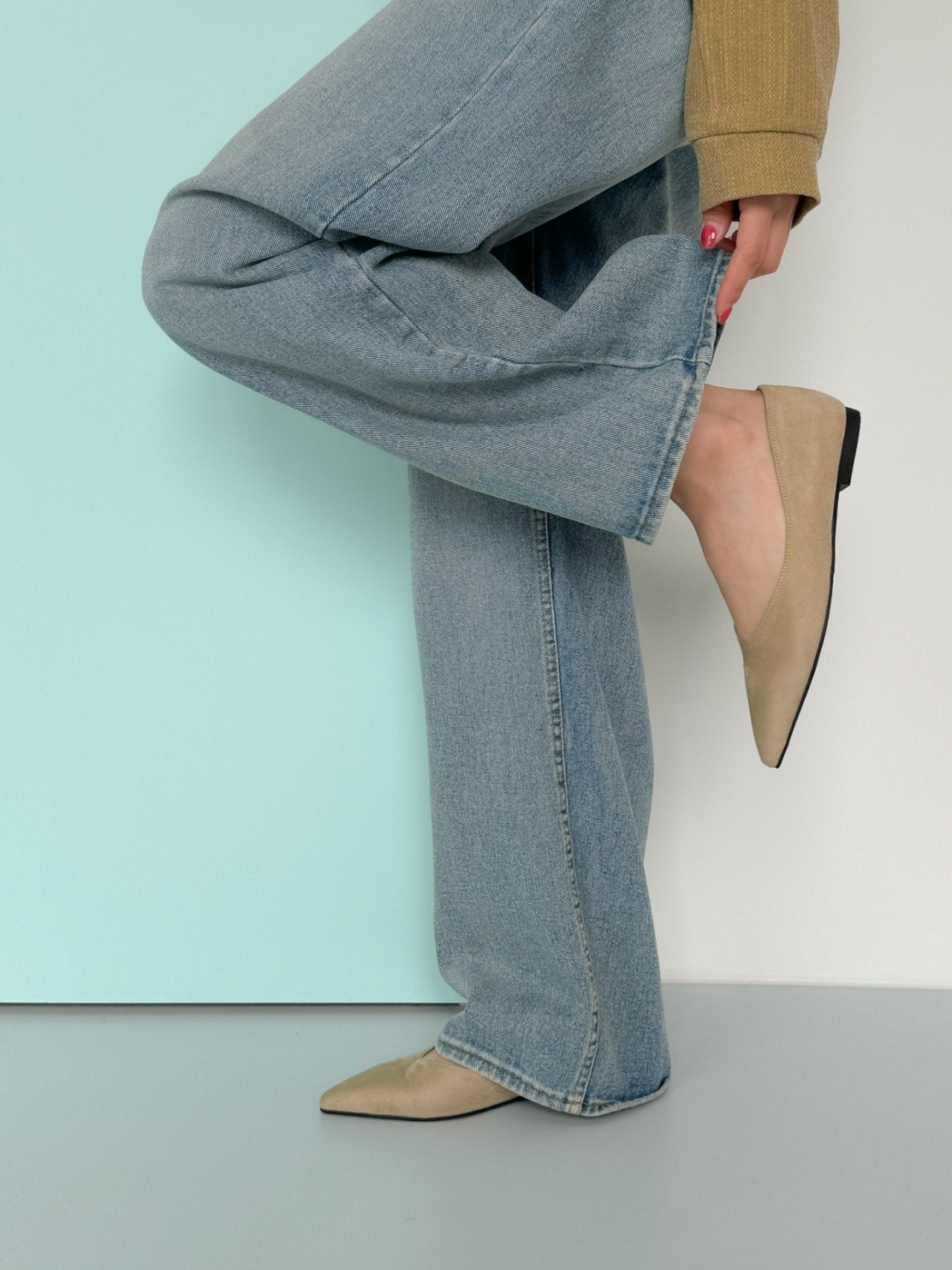 Inside Open Suede Flat