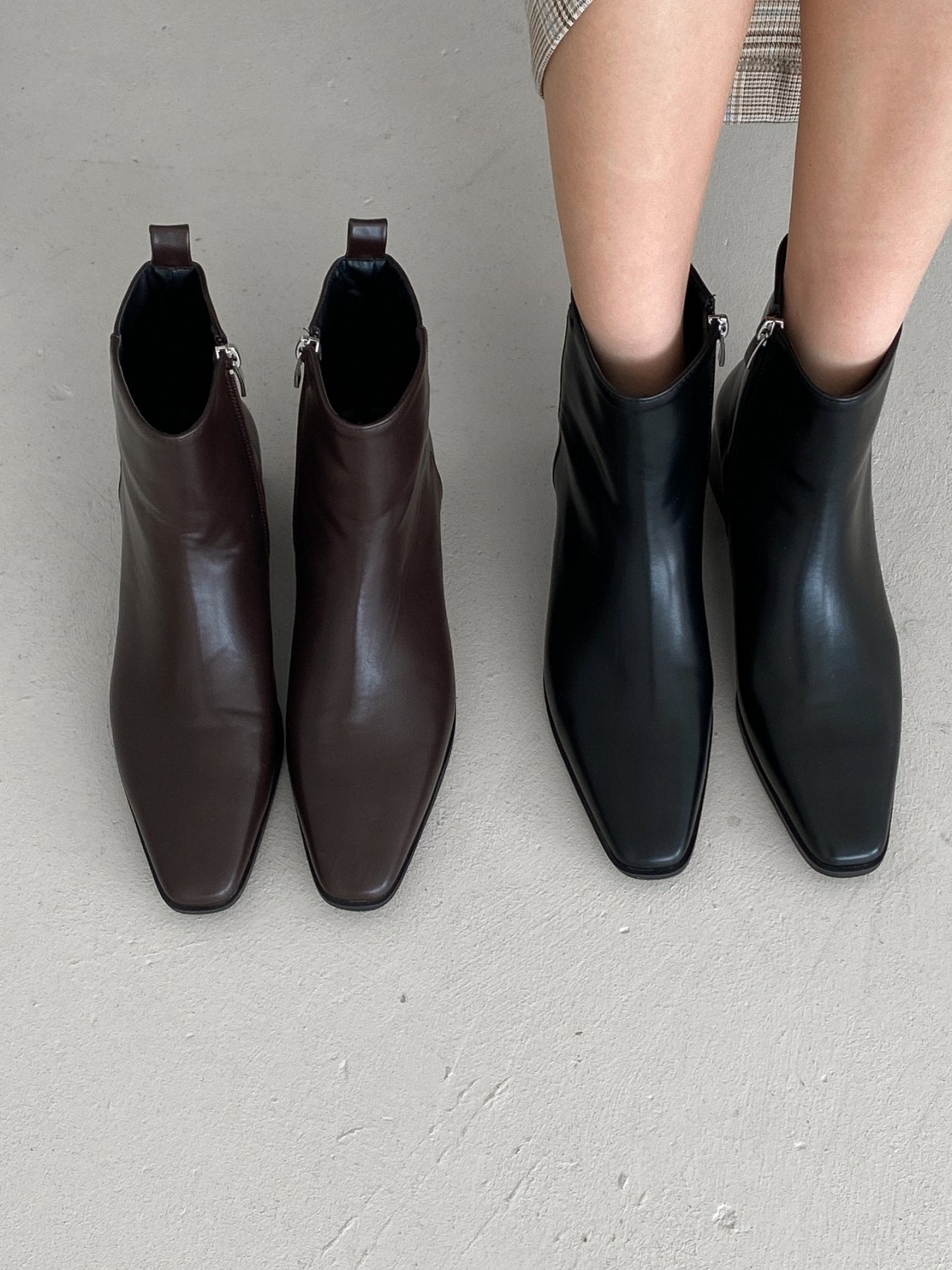 Simple Long Shape Ankle Boots