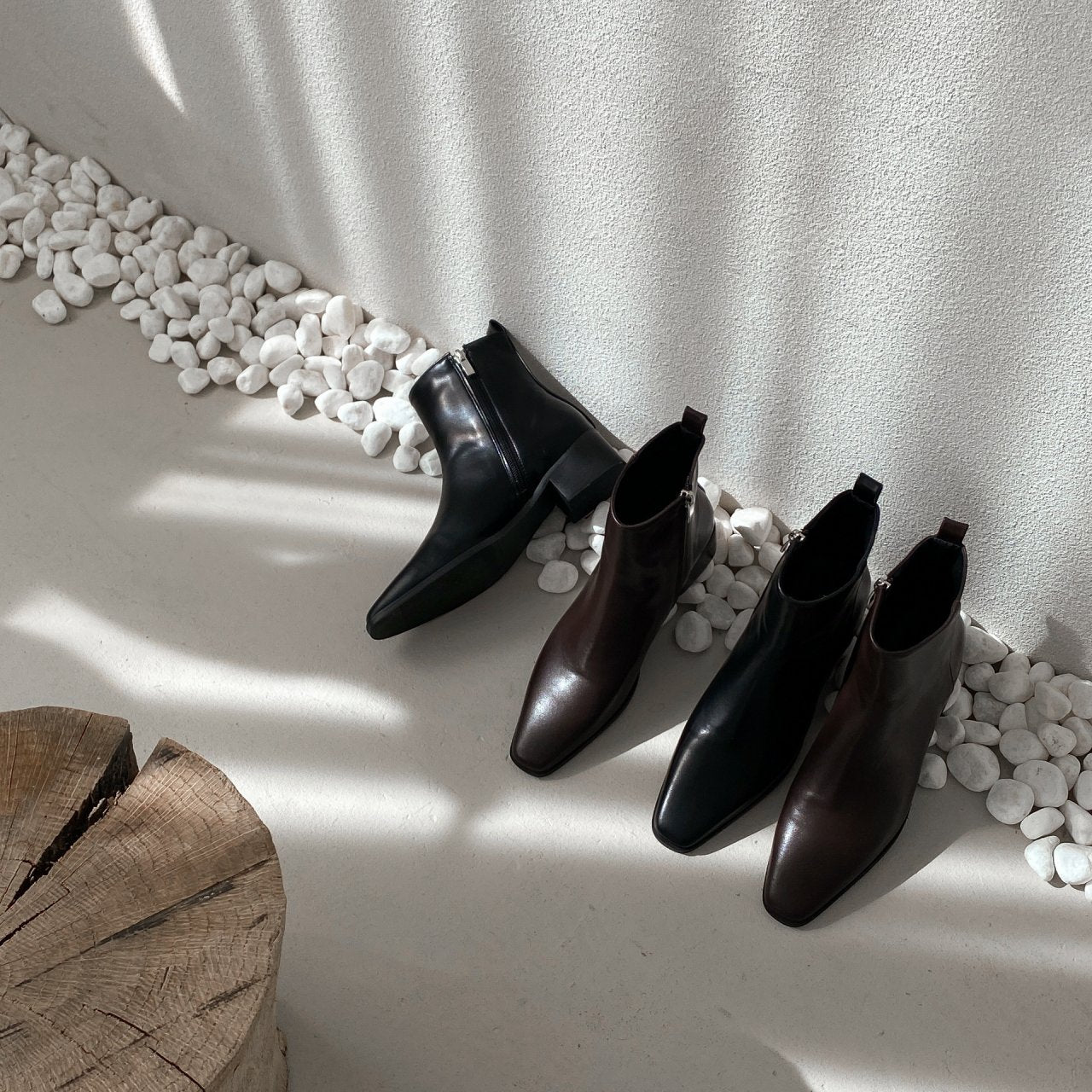 Simple Long Shape Ankle Boots