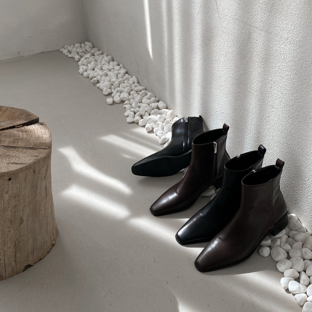 Simple Long Shape Ankle Boots