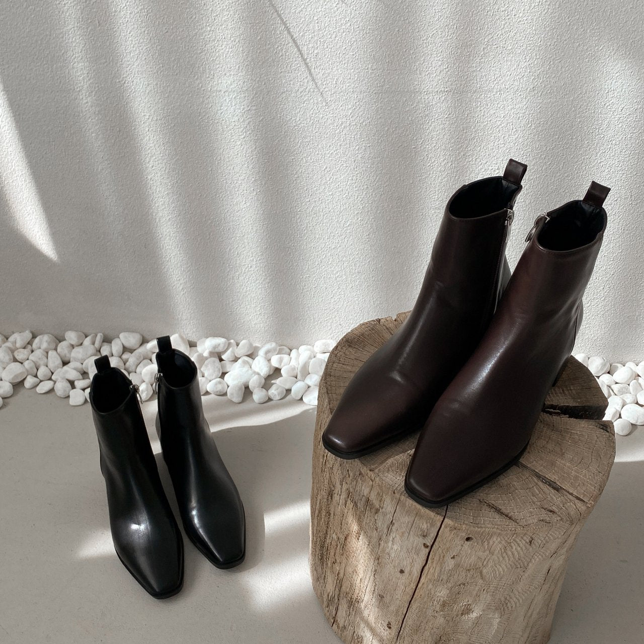 Simple Long Shape Ankle Boots