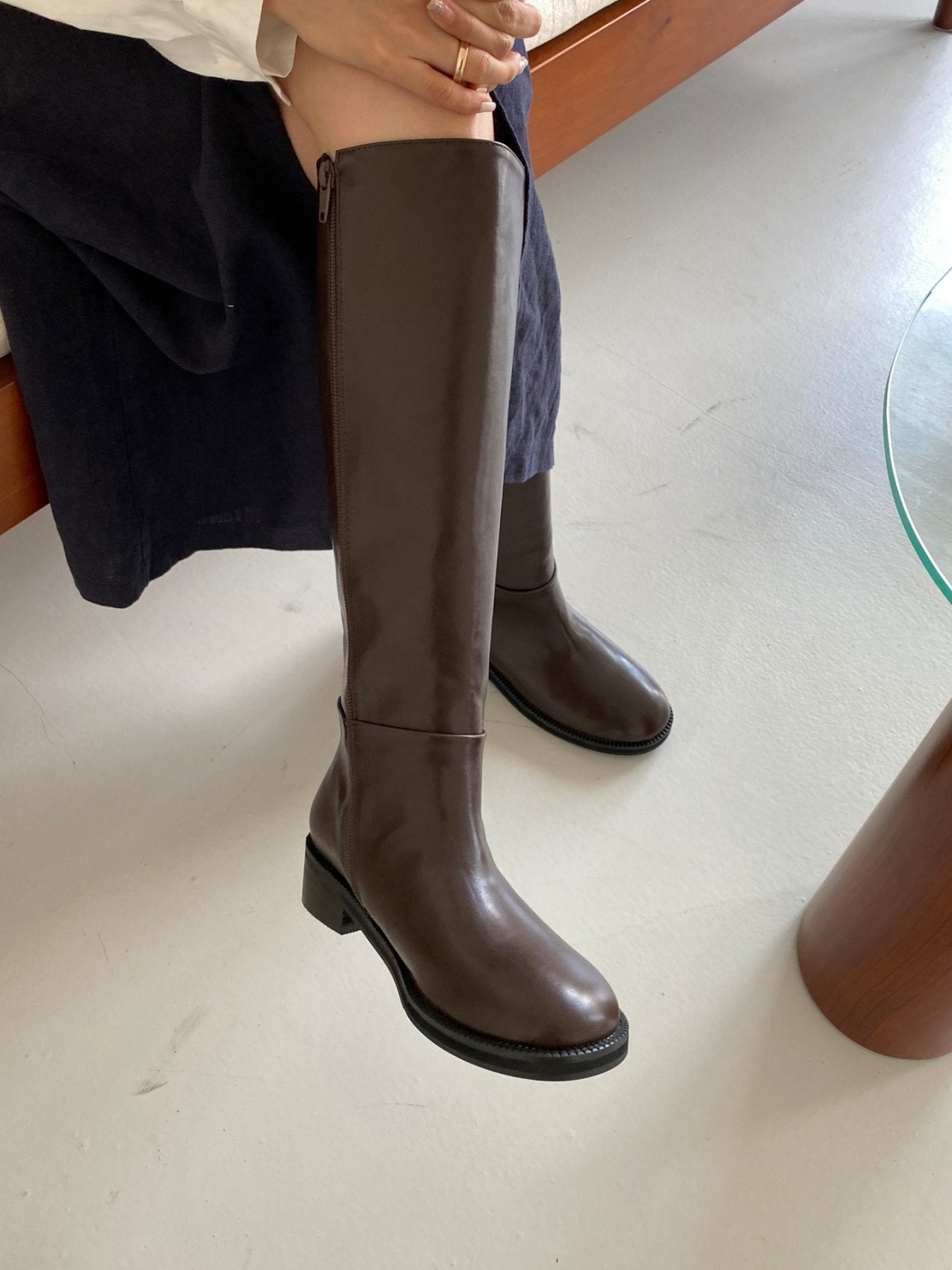relaxed fit long boots