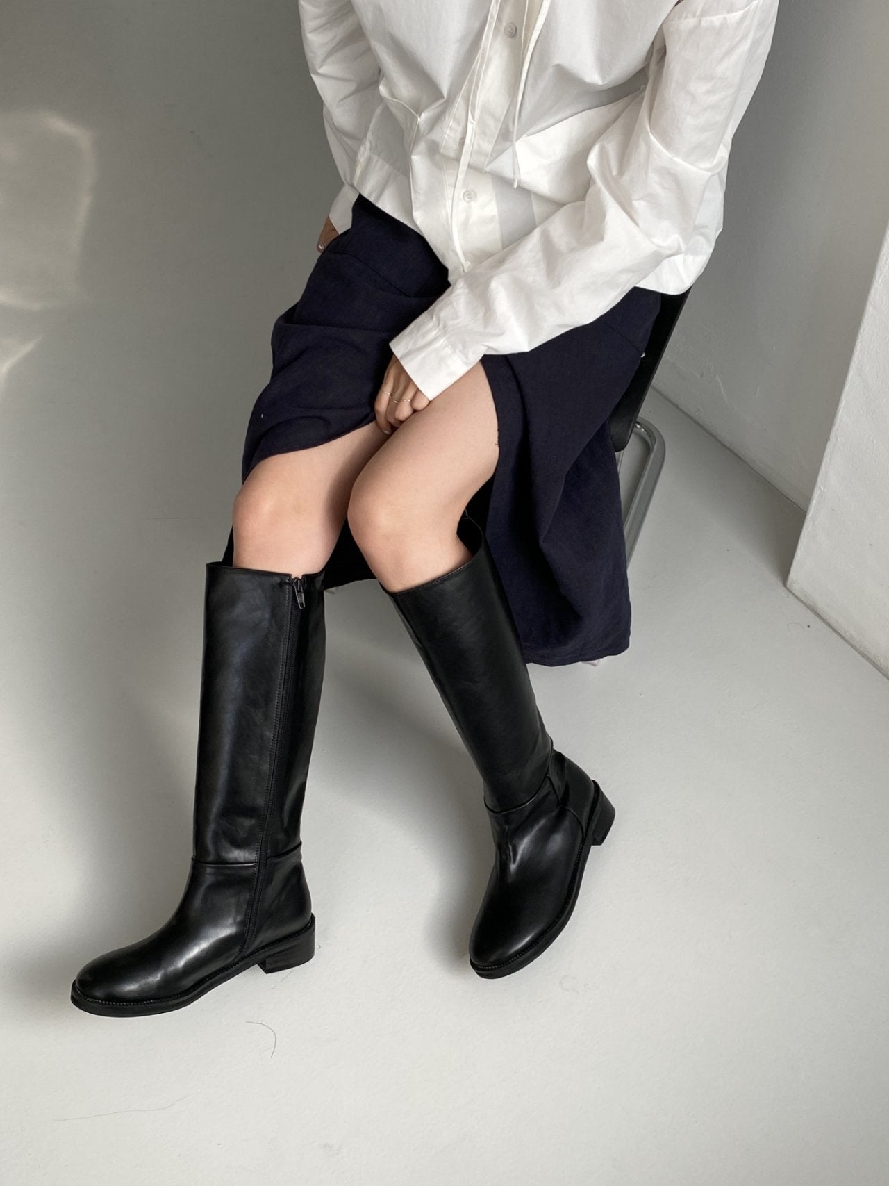relaxed fit long boots