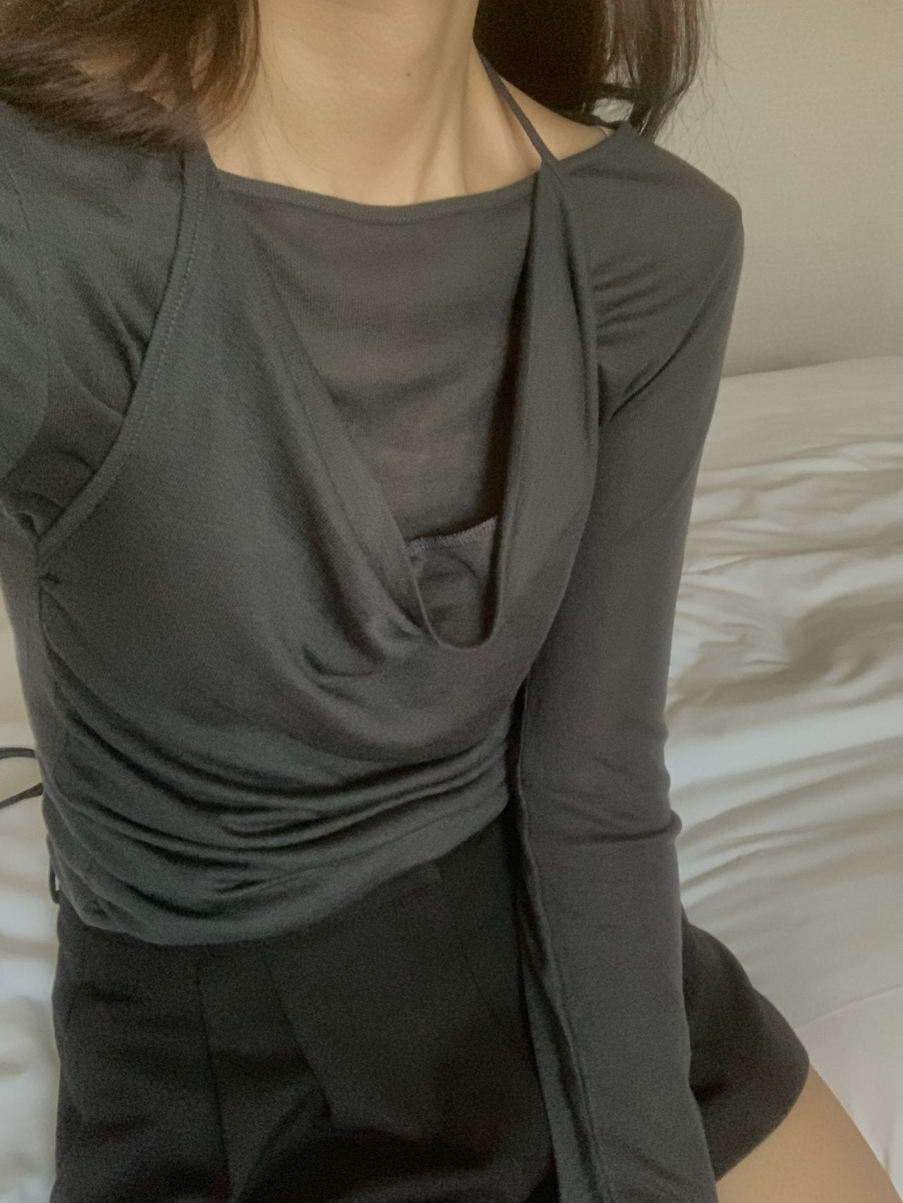 Halter layered T-3col