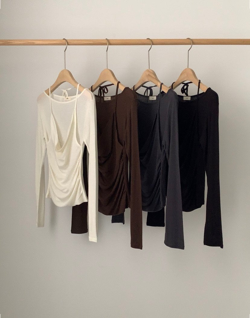 Halter layered T-3col