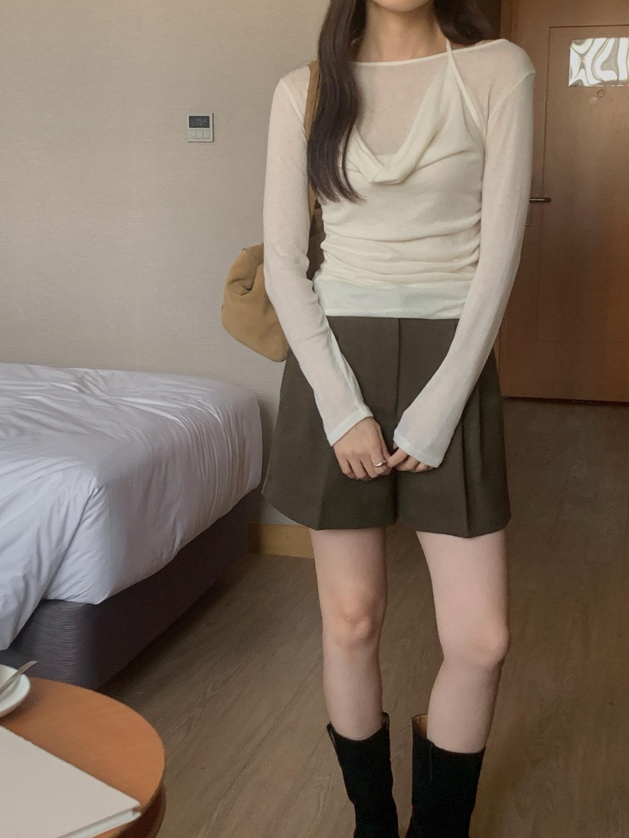 Halter layered T-3col