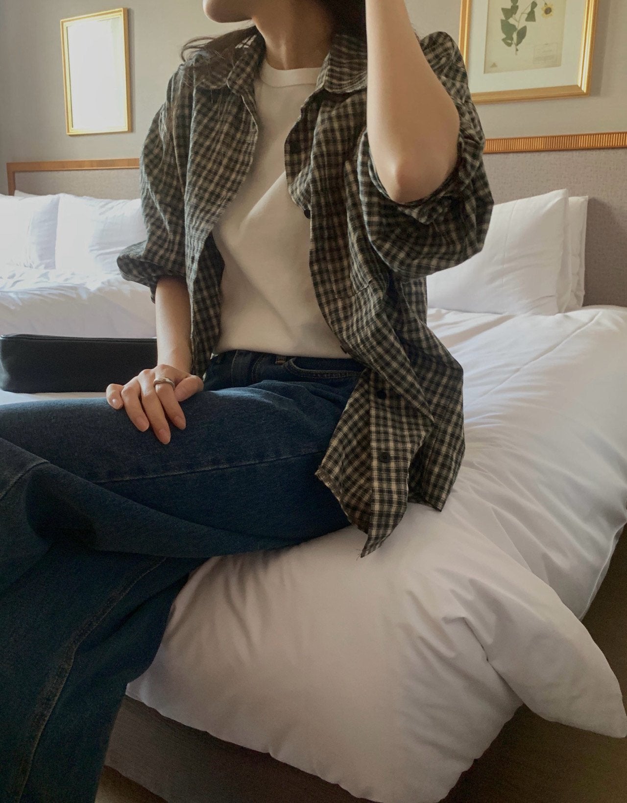 Karen check shirt-2col