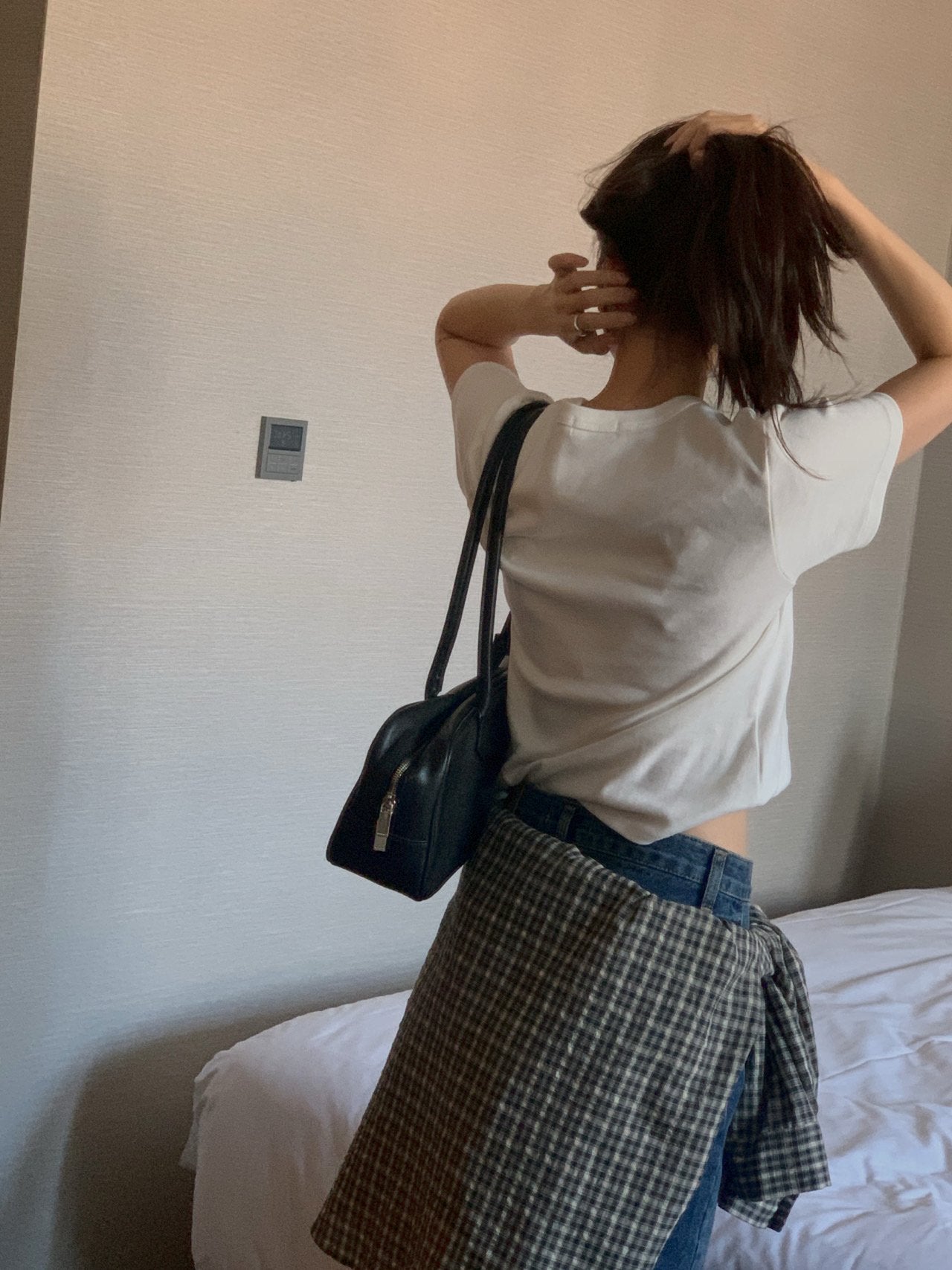 Karen check shirt-2col