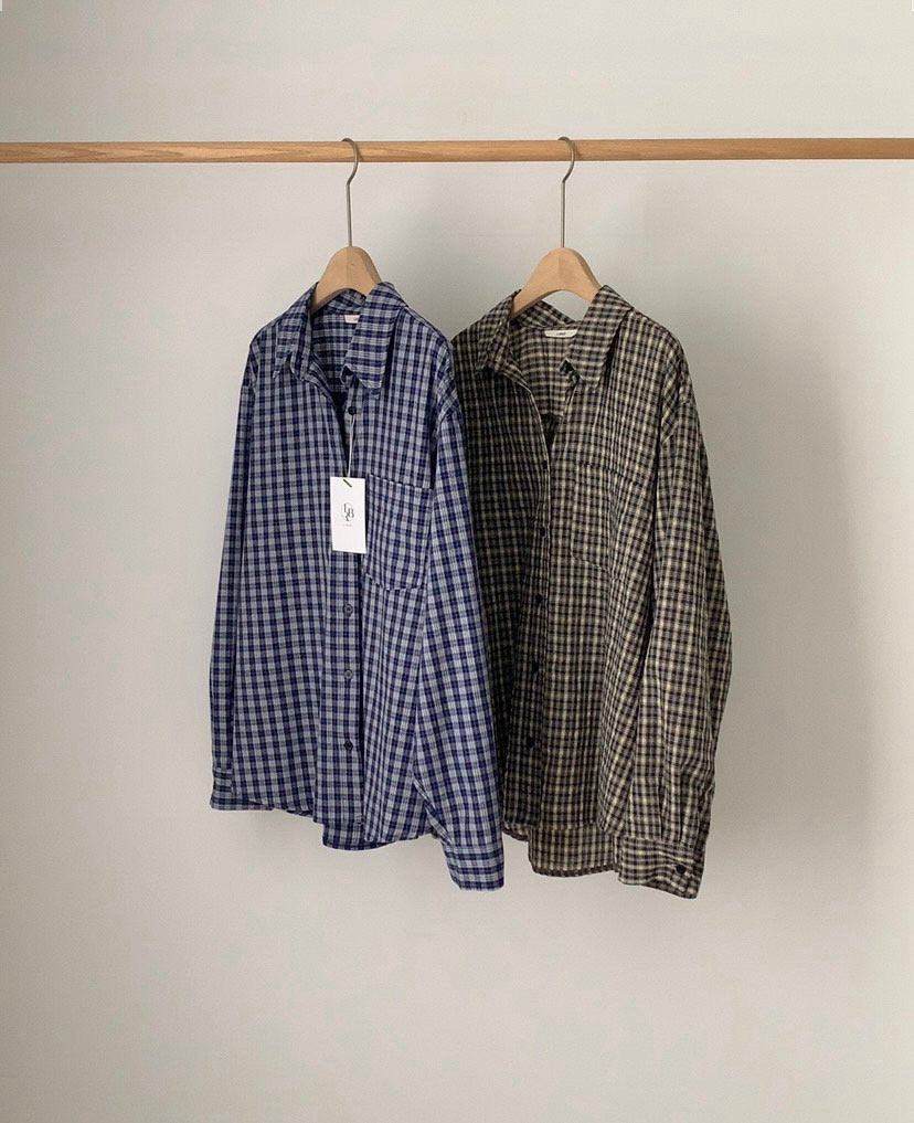 Karen check shirt-2col