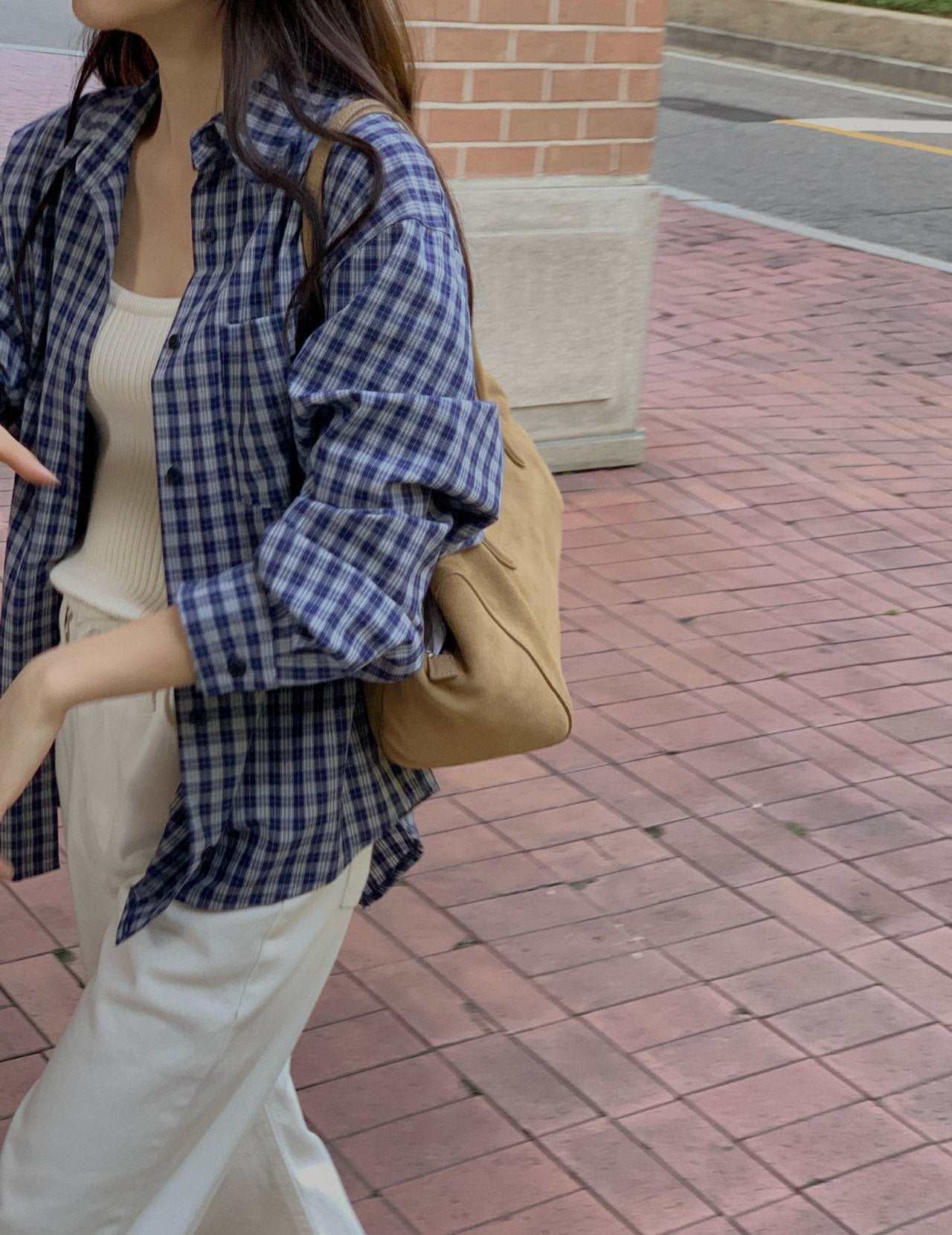 Karen check shirt-2col