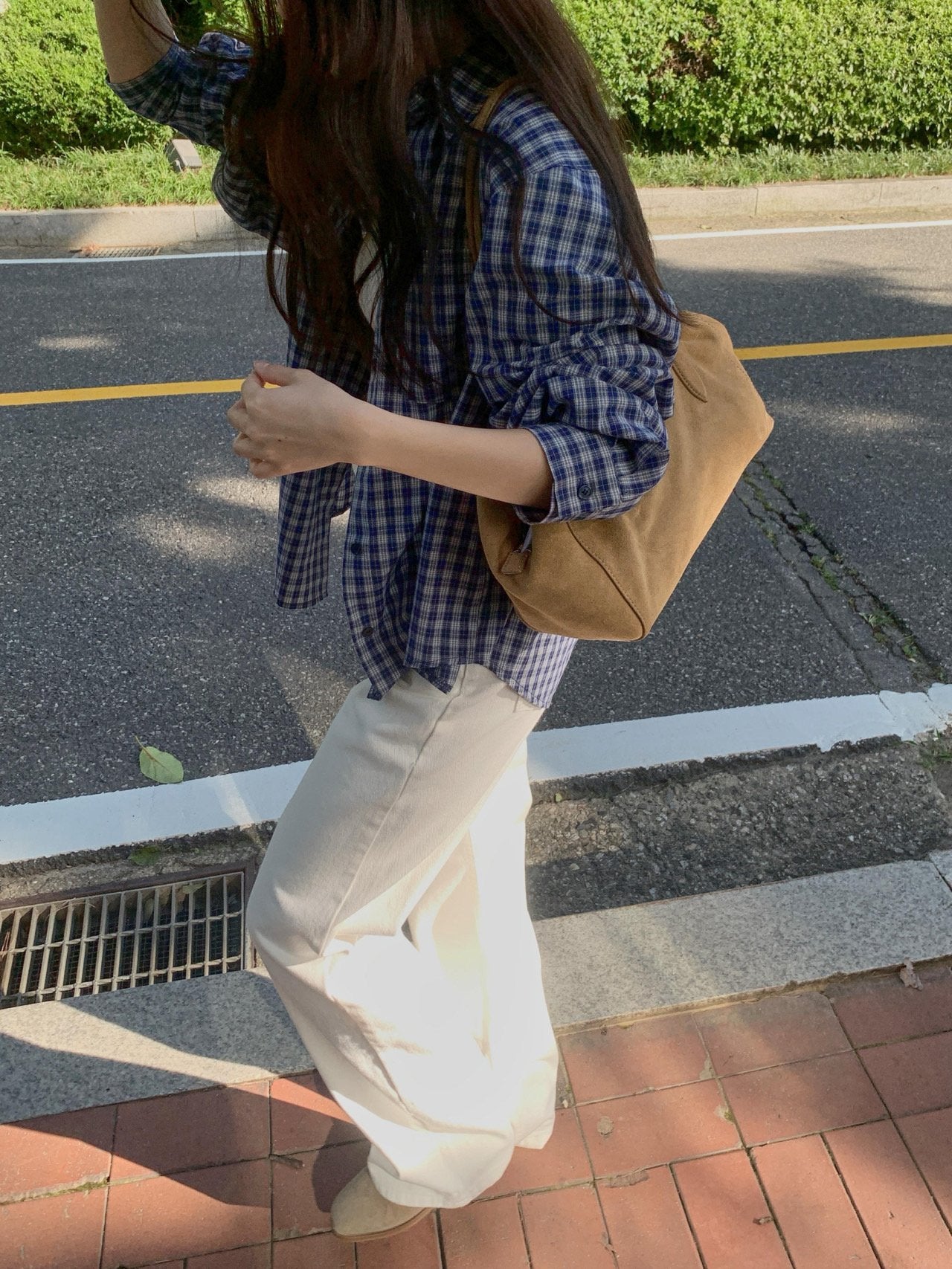 Karen check shirt-2col
