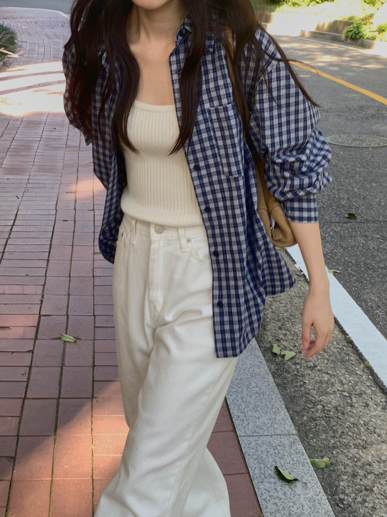 Karen check shirt-2col