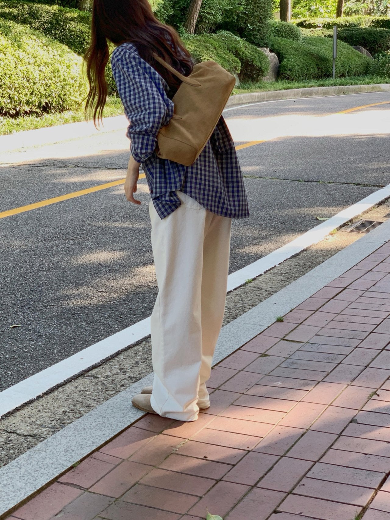 Karen check shirt-2col