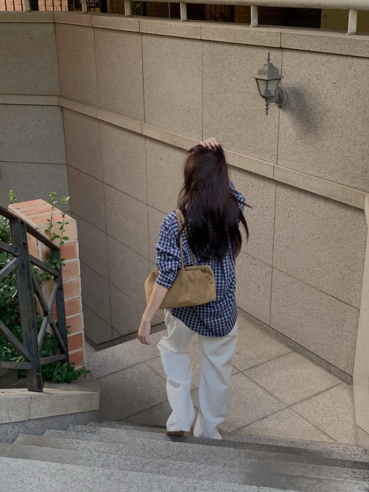 Karen check shirt-2col