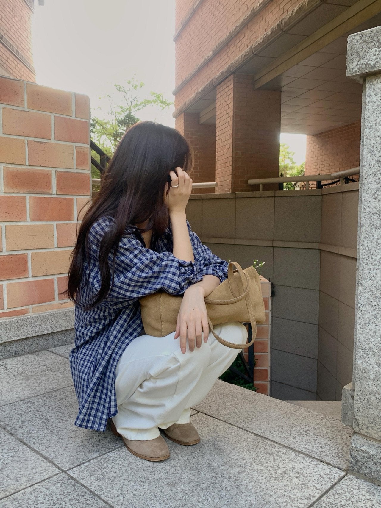 Karen check shirt-2col