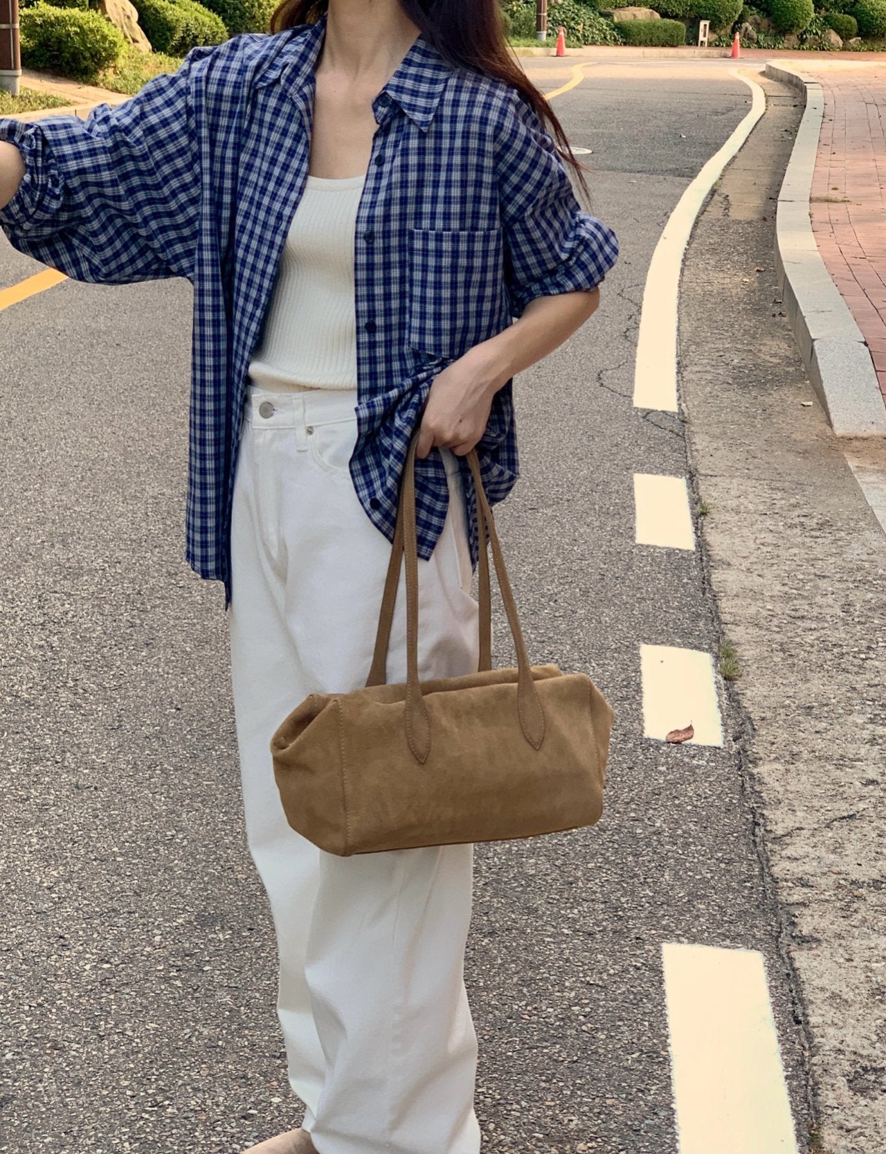Karen check shirt-2col
