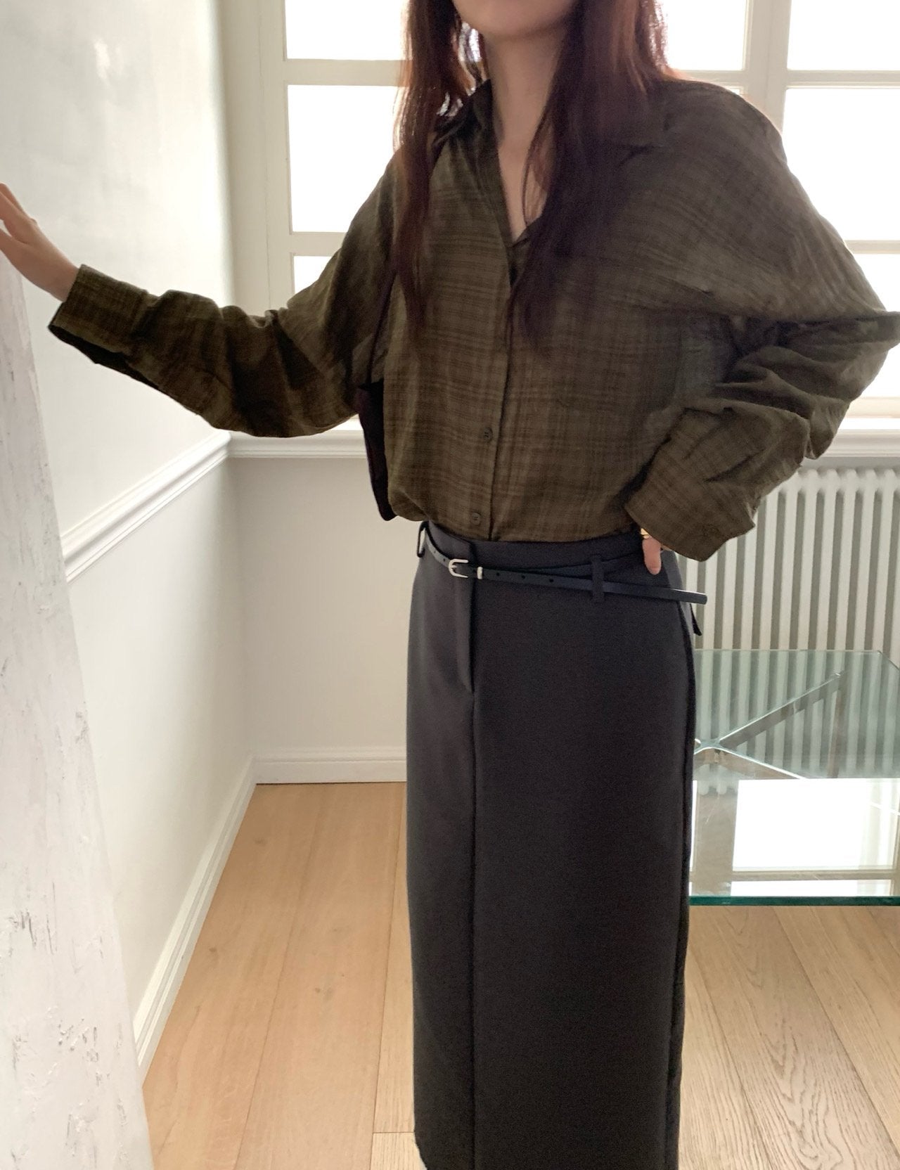 deondo plaid check shirt-3col