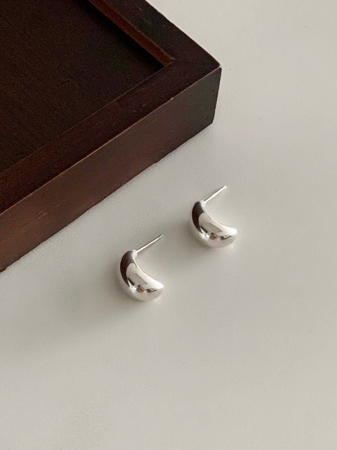 Bold Silver Moon Earrings