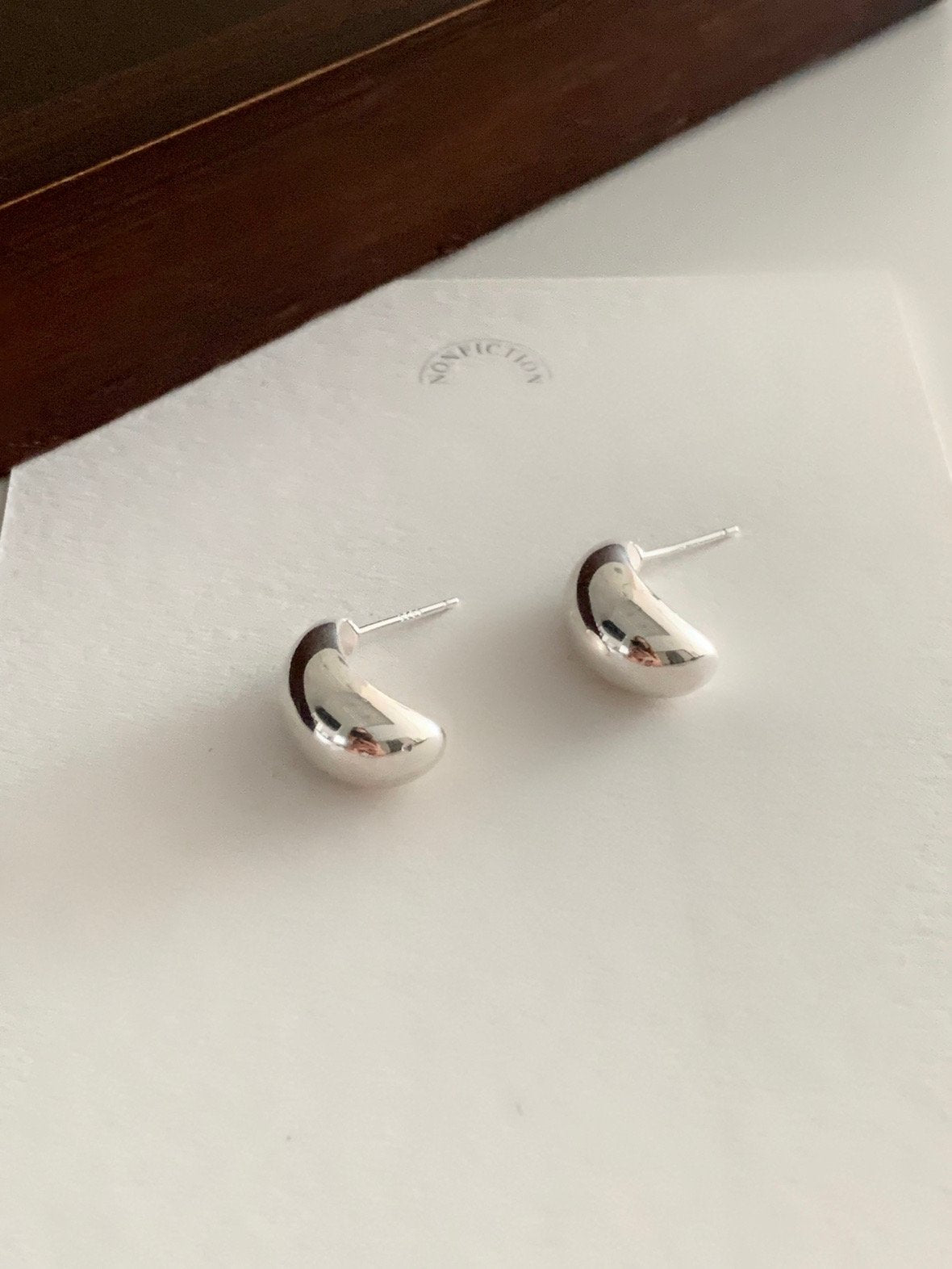Bold Silver Moon Earrings