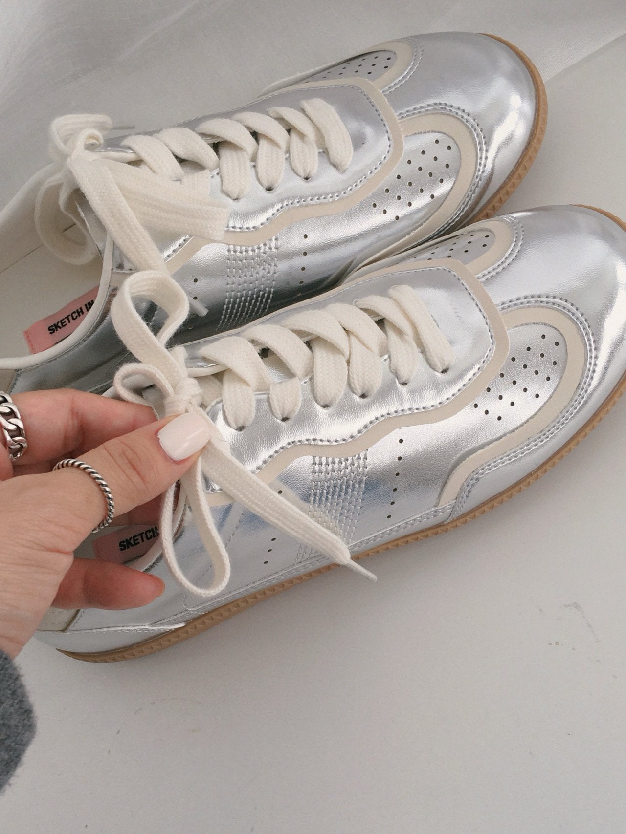 Metallic Leather Sneakers