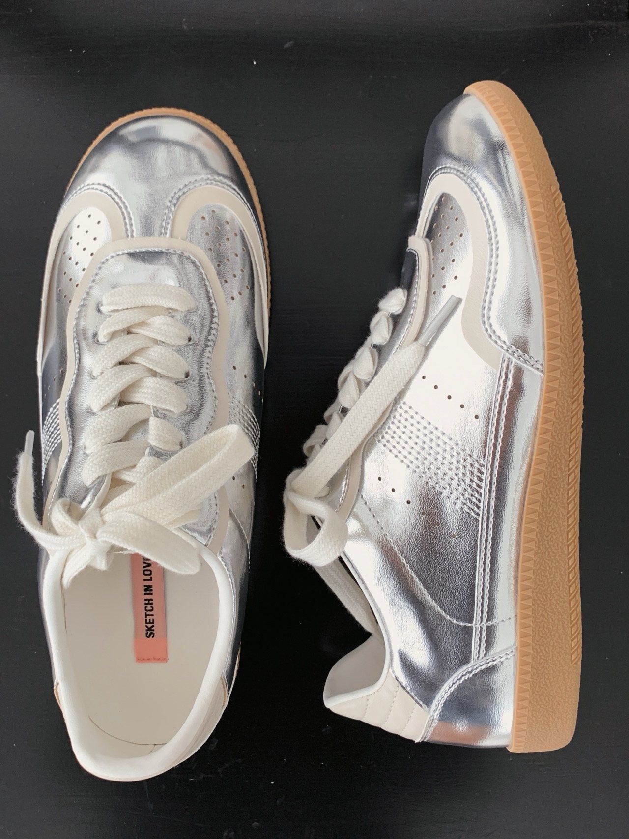 Metallic Leather Sneakers
