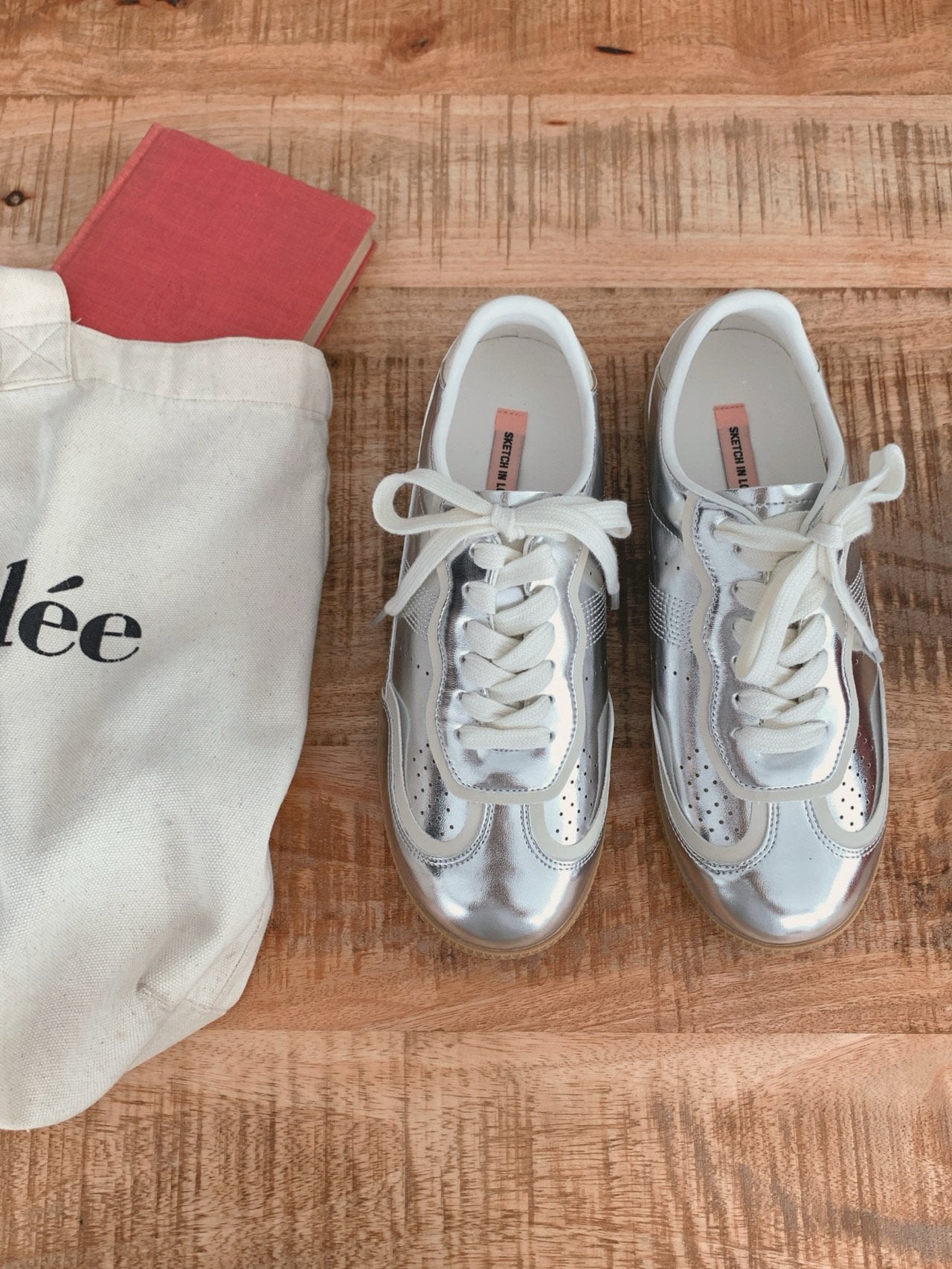 Metallic Leather Sneakers
