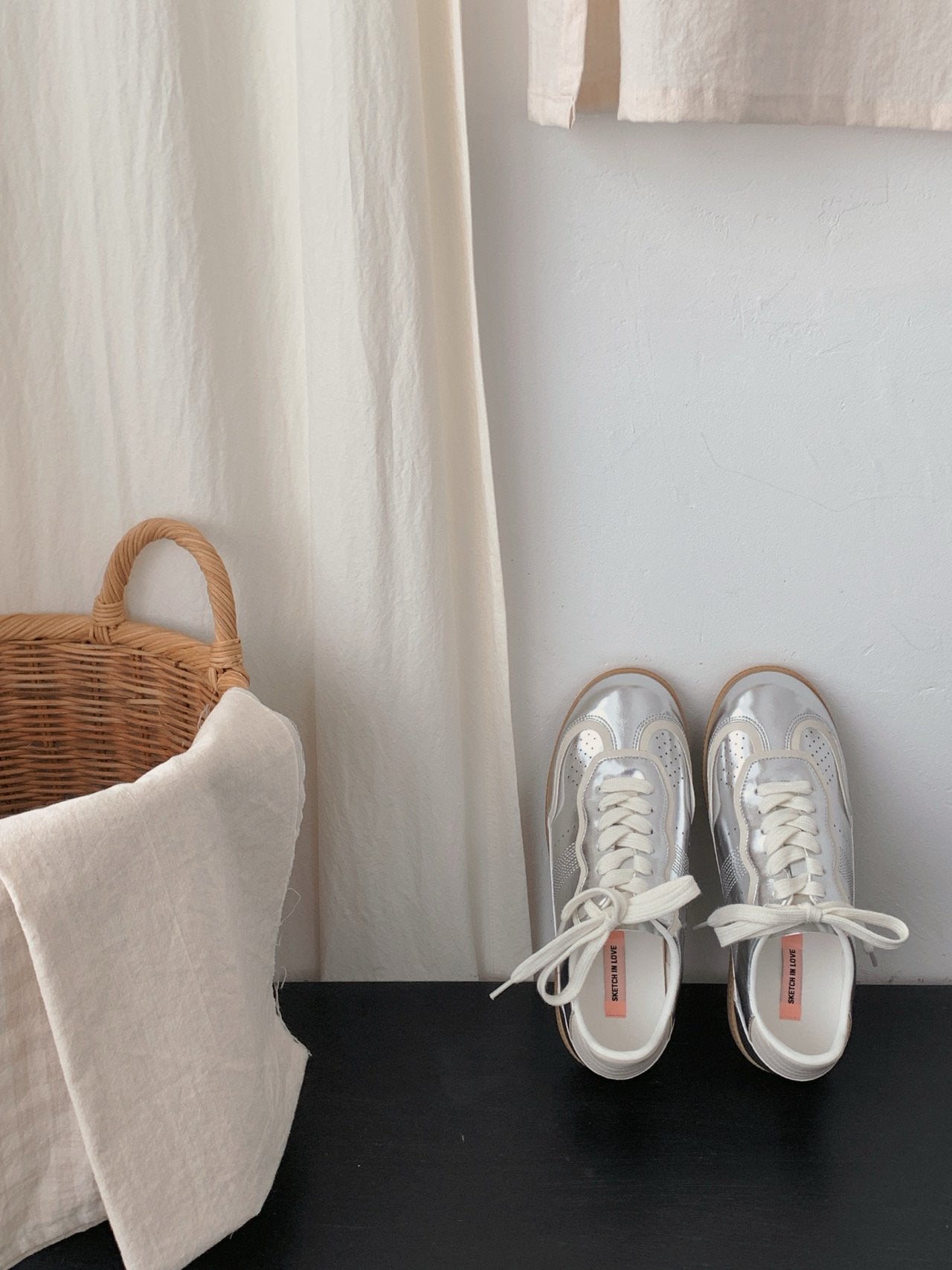 Metallic Leather Sneakers