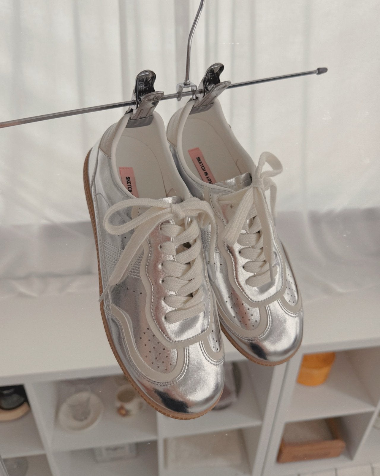 Metallic Leather Sneakers