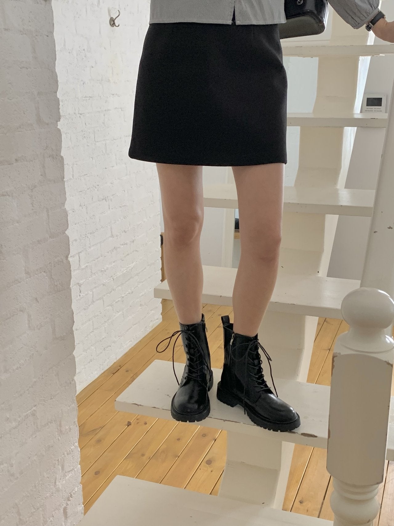 Black Lace-Up Walker