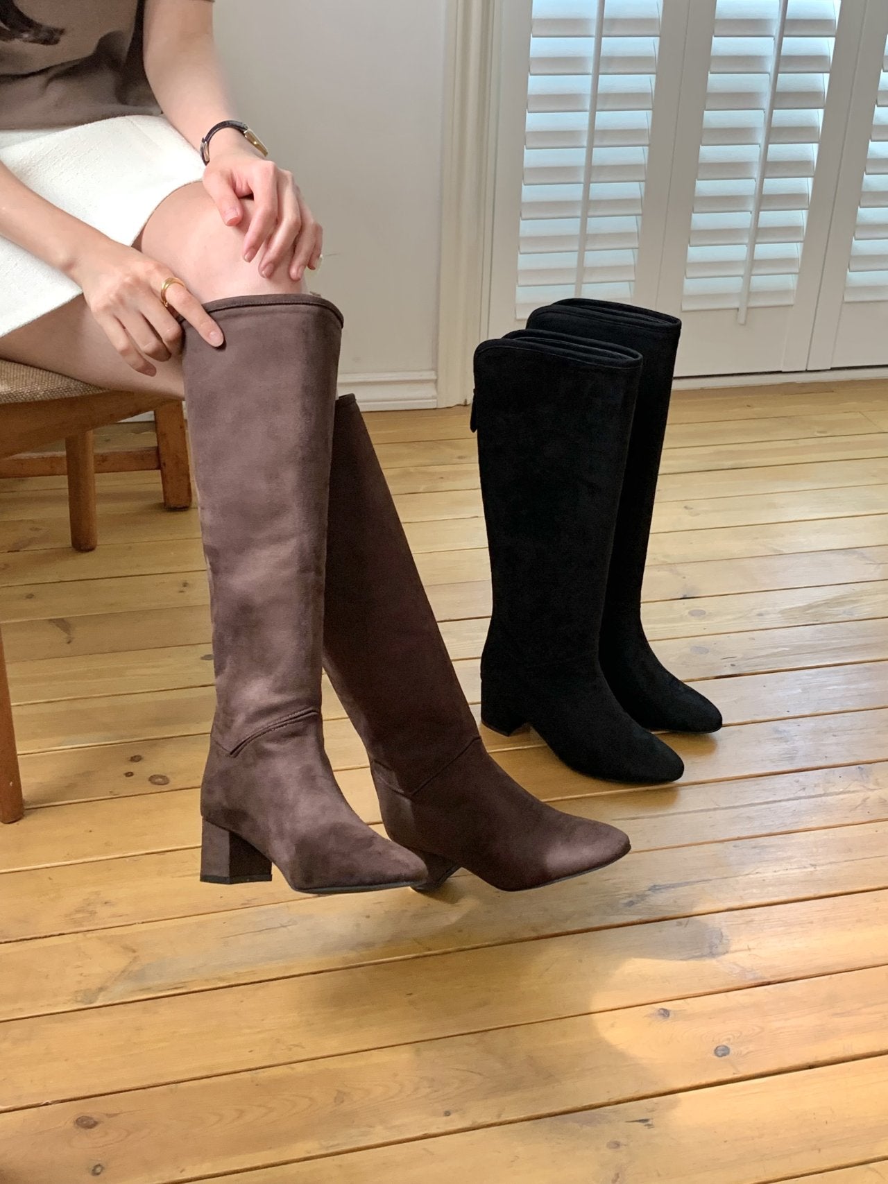 Suede 6 cm Lip Line Long Boots