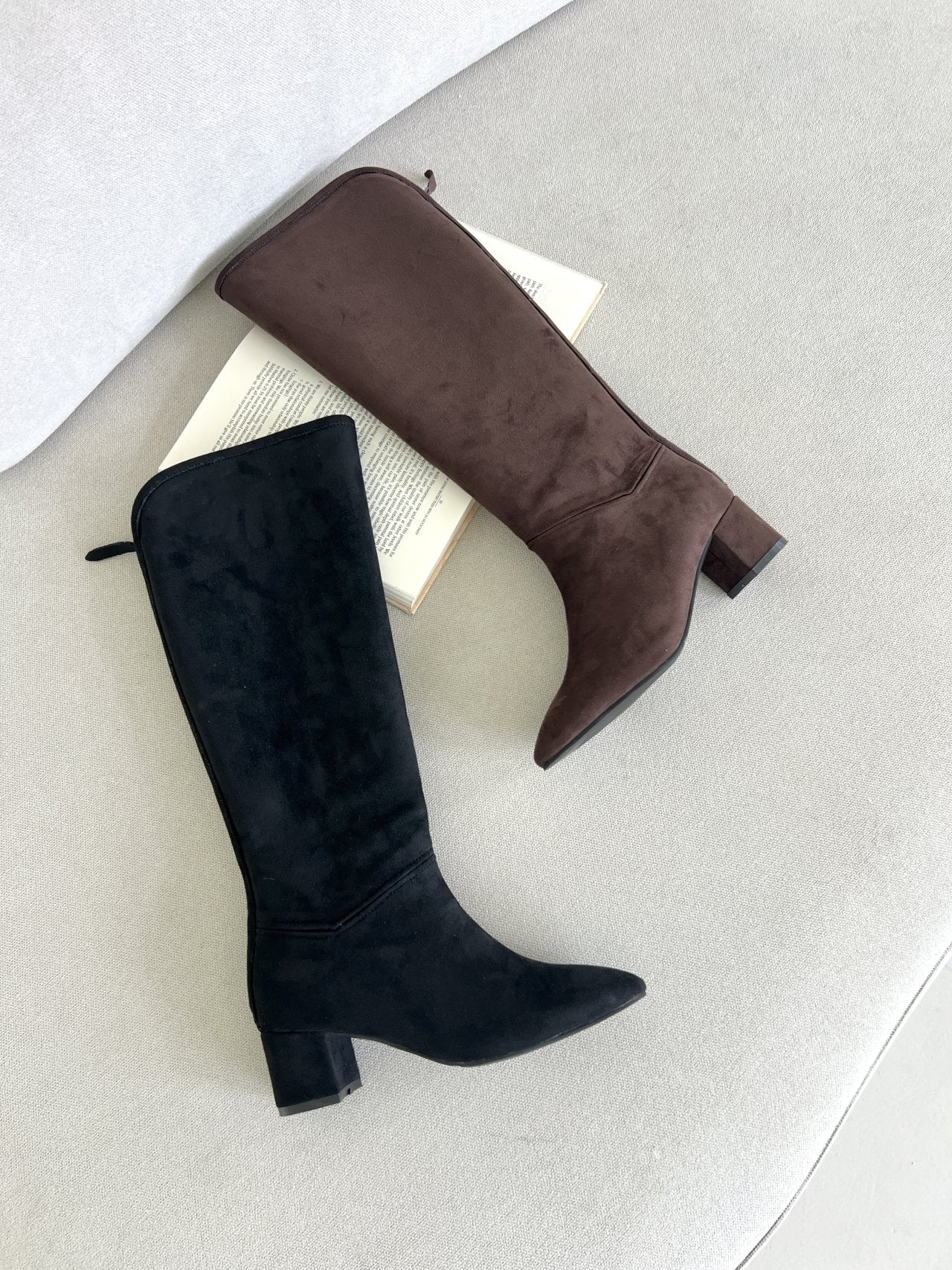 Suede 6 cm Lip Line Long Boots