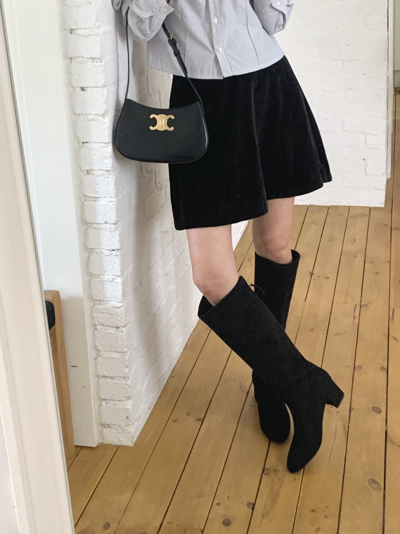 Suede 6 cm Lip Line Long Boots