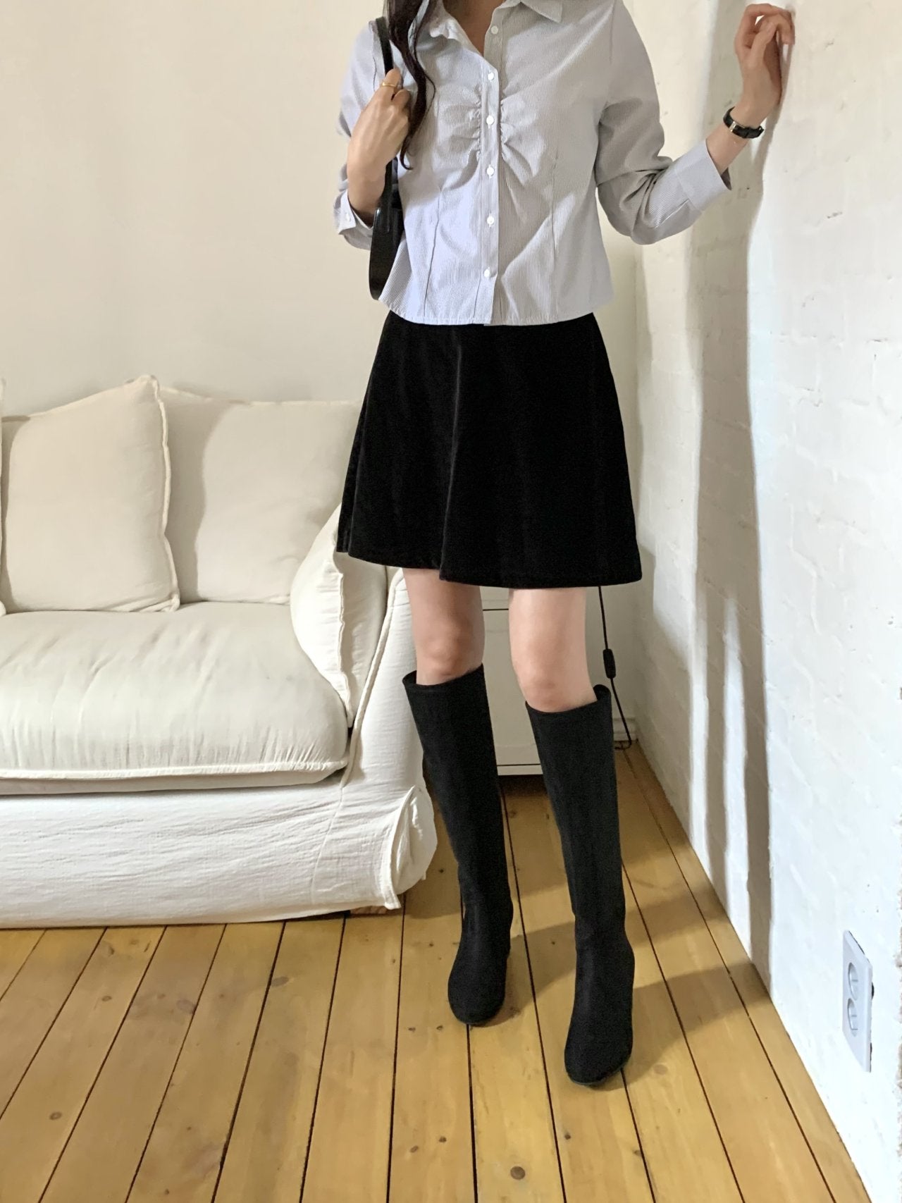 Suede 6 cm Lip Line Long Boots
