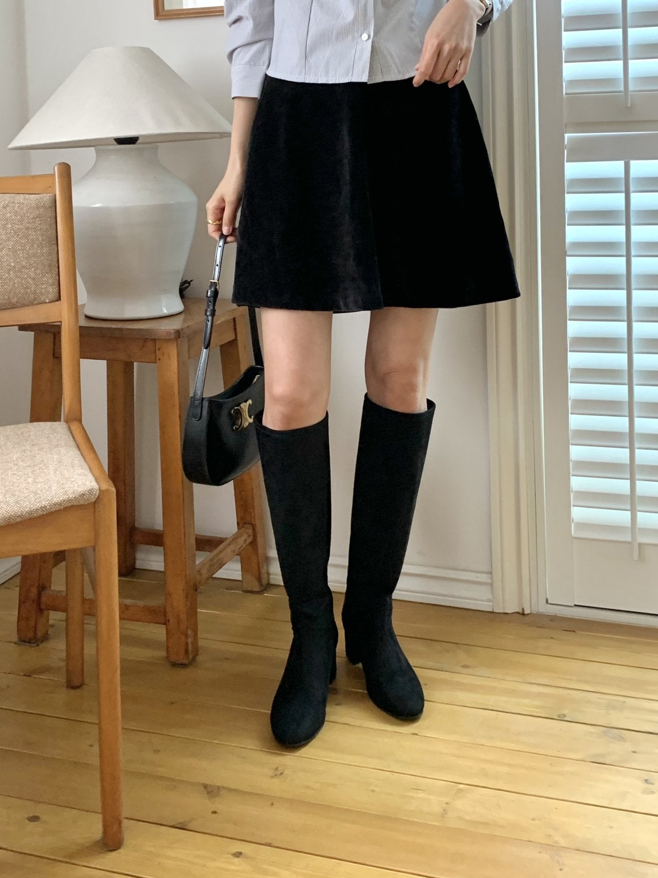 Suede 6 cm Lip Line Long Boots